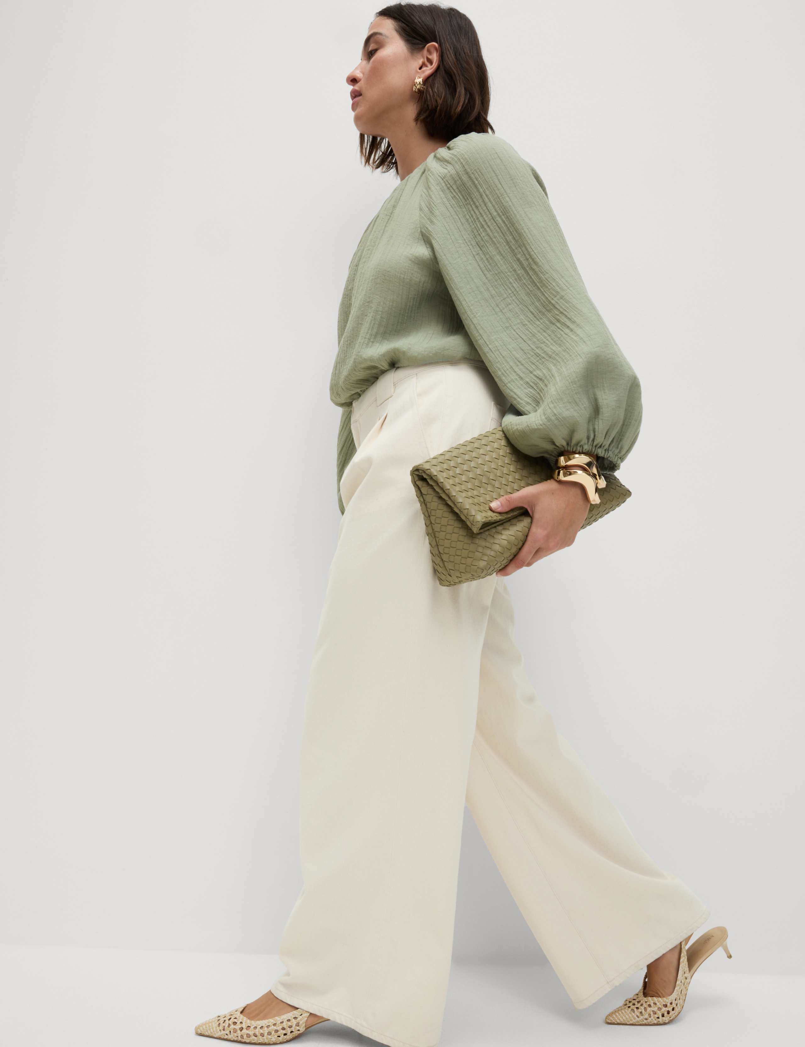 High Waisted Tailored Wide Leg Jeans 6 of 9