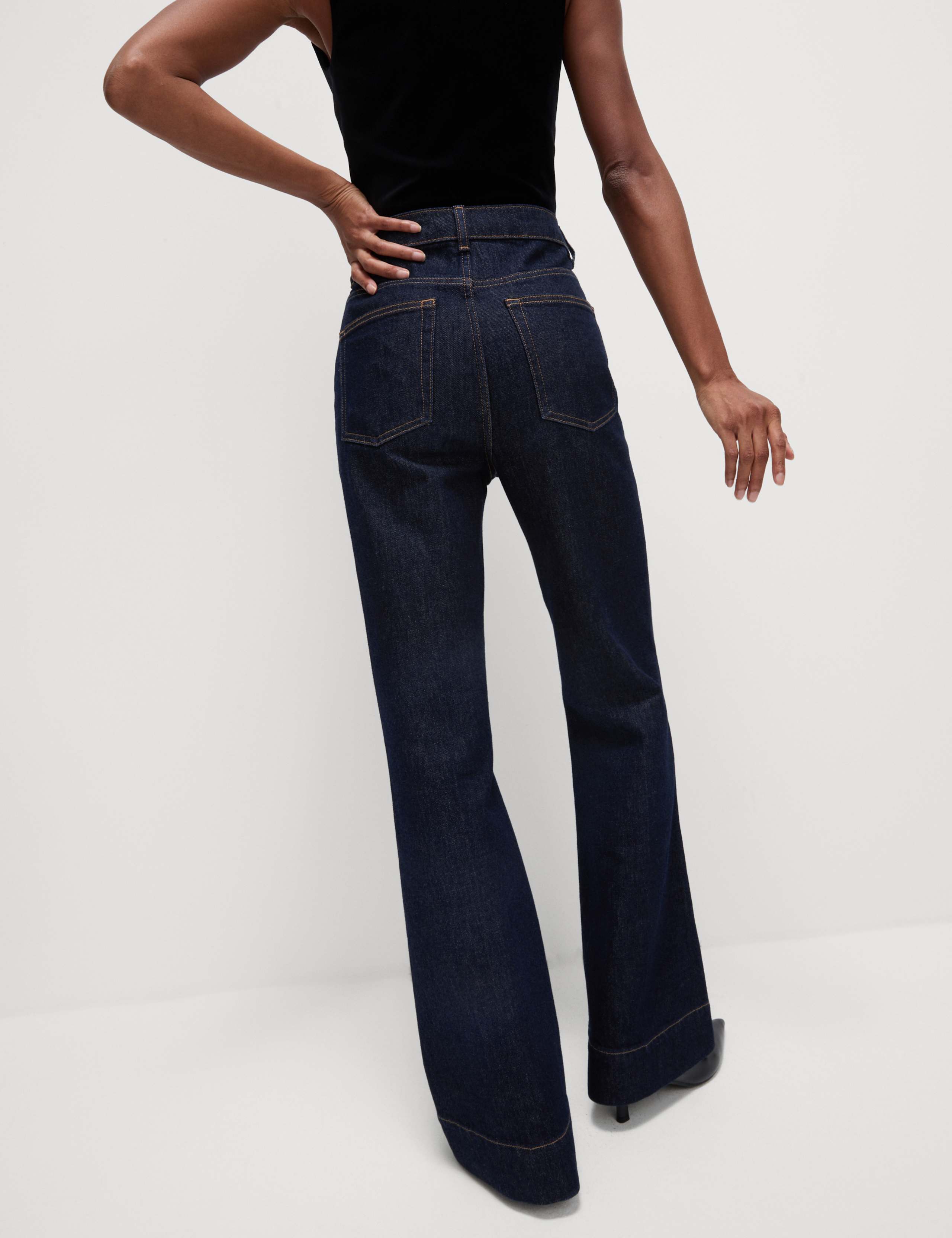 Patch Pocket Flare High Waisted Jeans 7 of 7