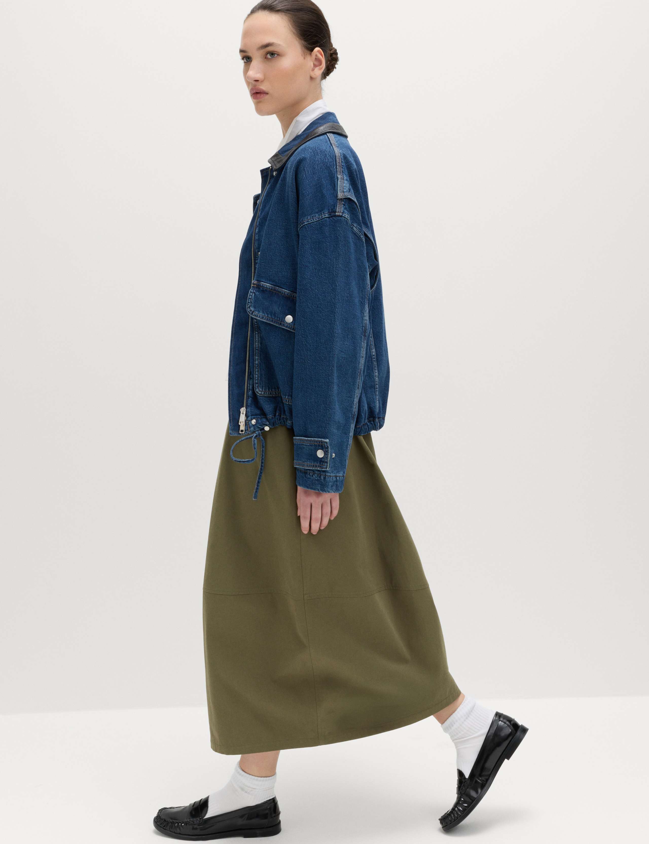 Pure Cotton Cocoon Shape Midi Skirt 4 of 6