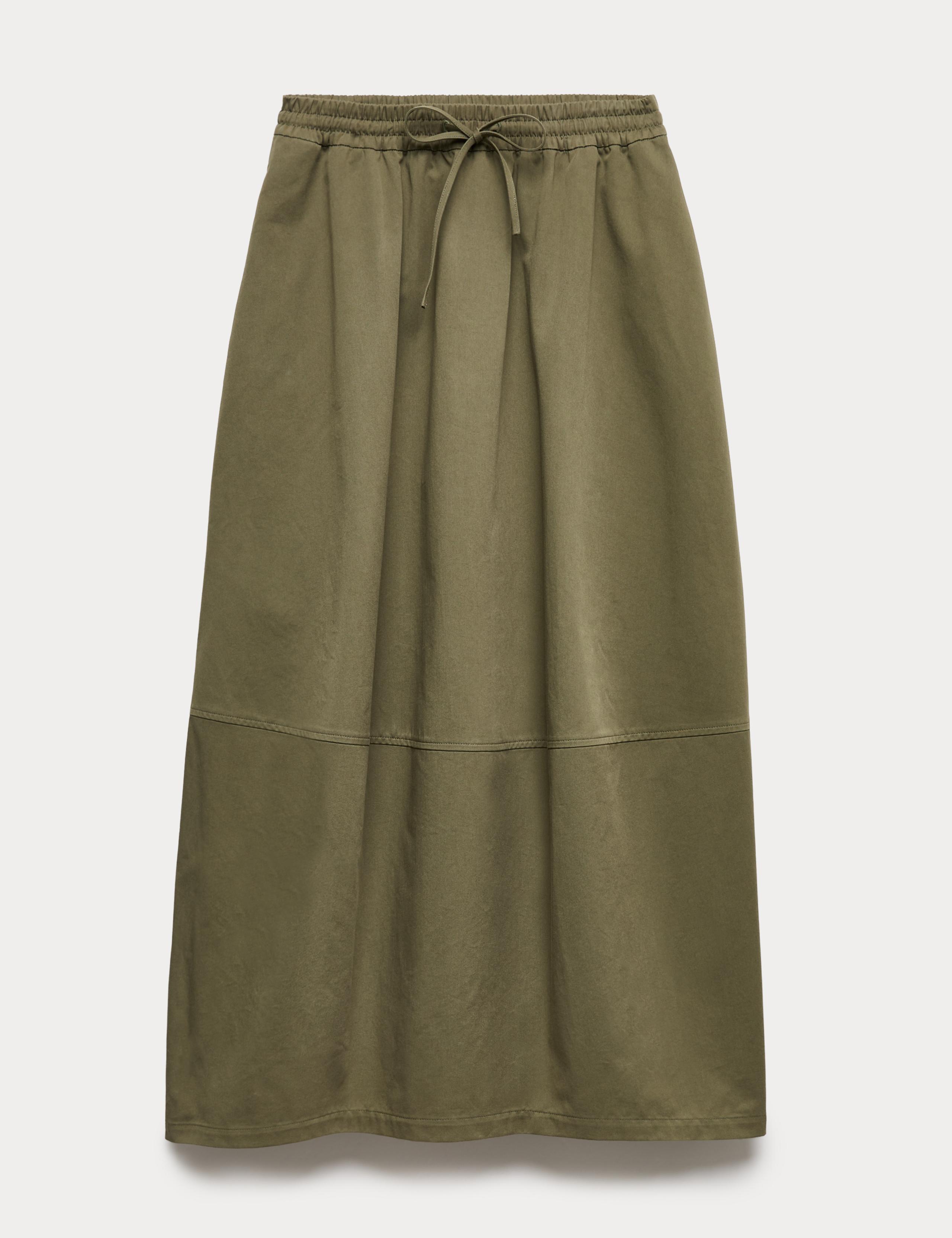 Pure Cotton Cocoon Shape Midi Skirt 2 of 6