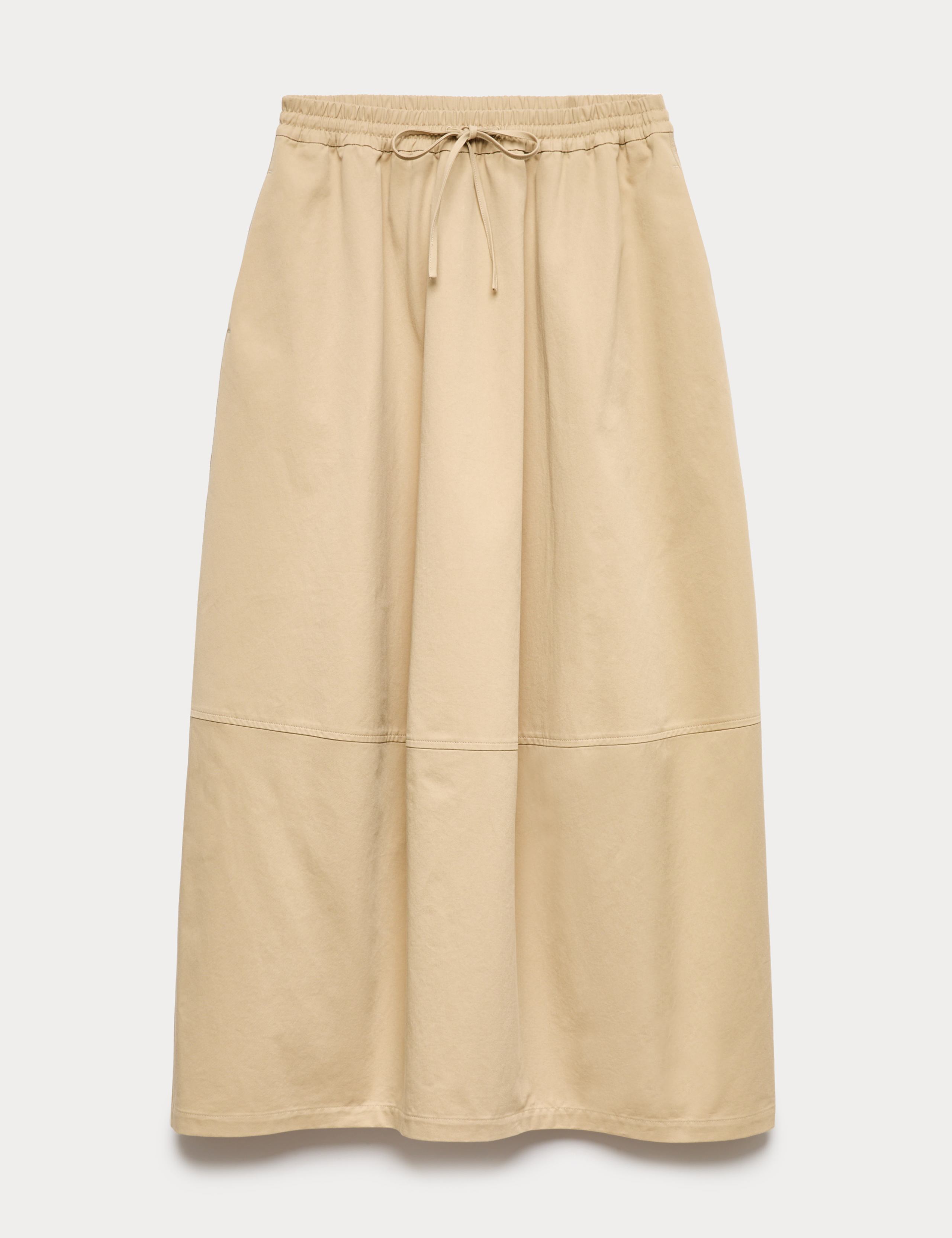 Pure Cotton Cocoon Shape Midi Skirt 2 of 5