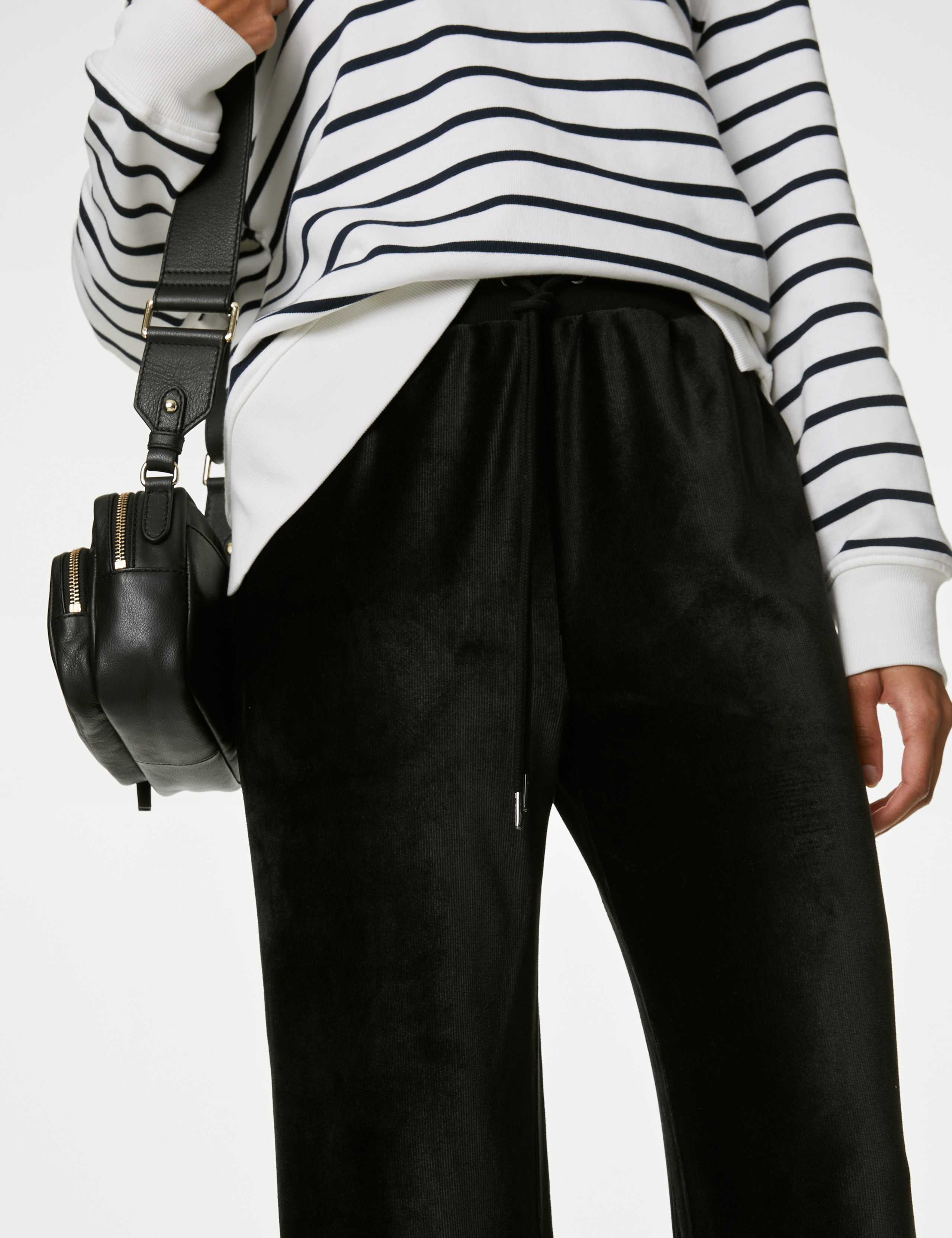 Velour Wide Leg Joggers 3 of 5