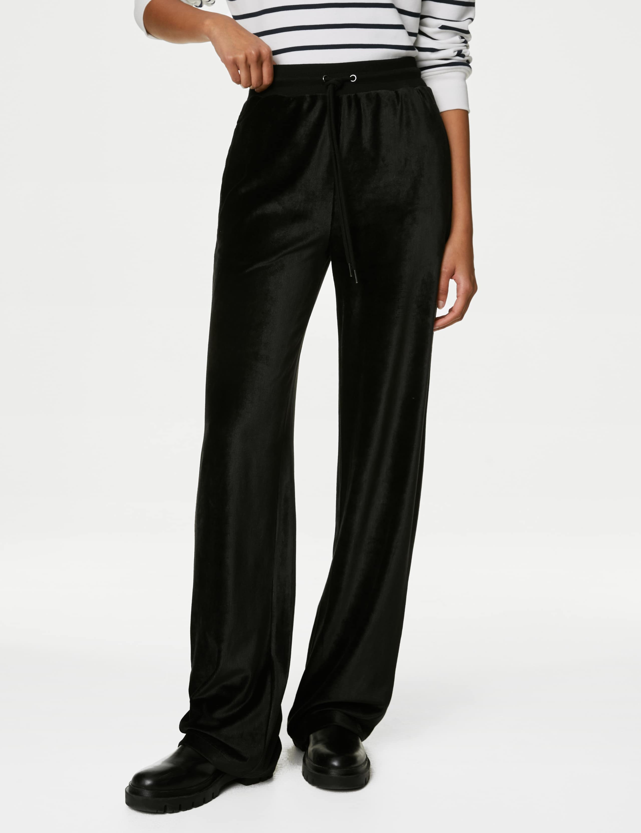 Velour Wide Leg Joggers 4 of 5
