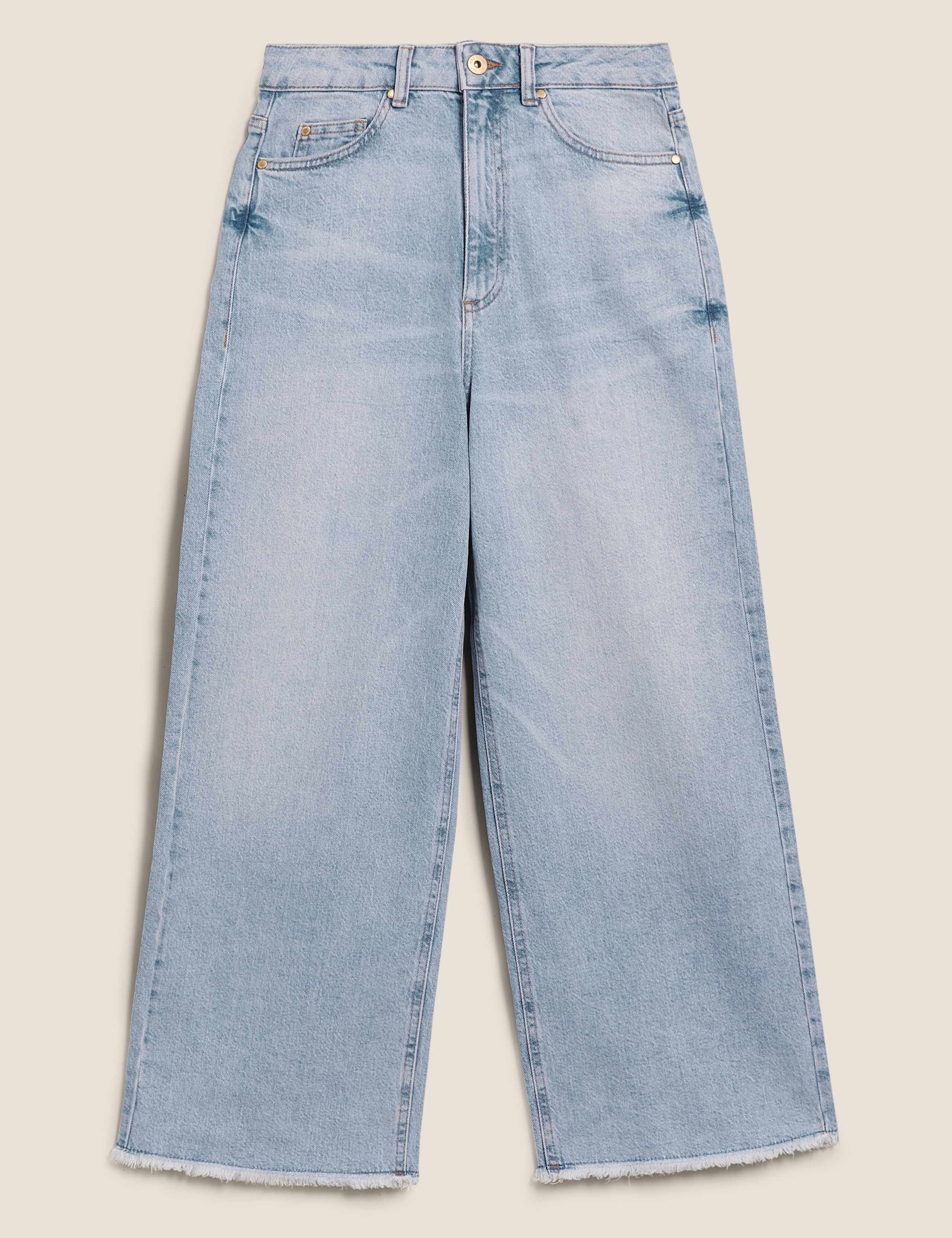 High Waisted Wide Leg Cropped Jeans 2 of 6