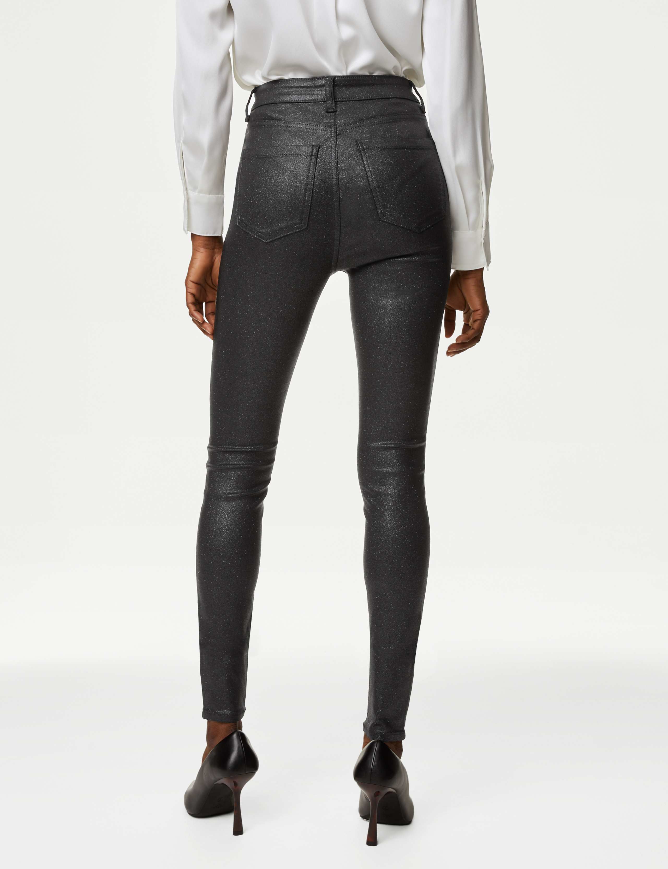 Ivy High Waisted Shimmer Skinny Jeans 5 of 5