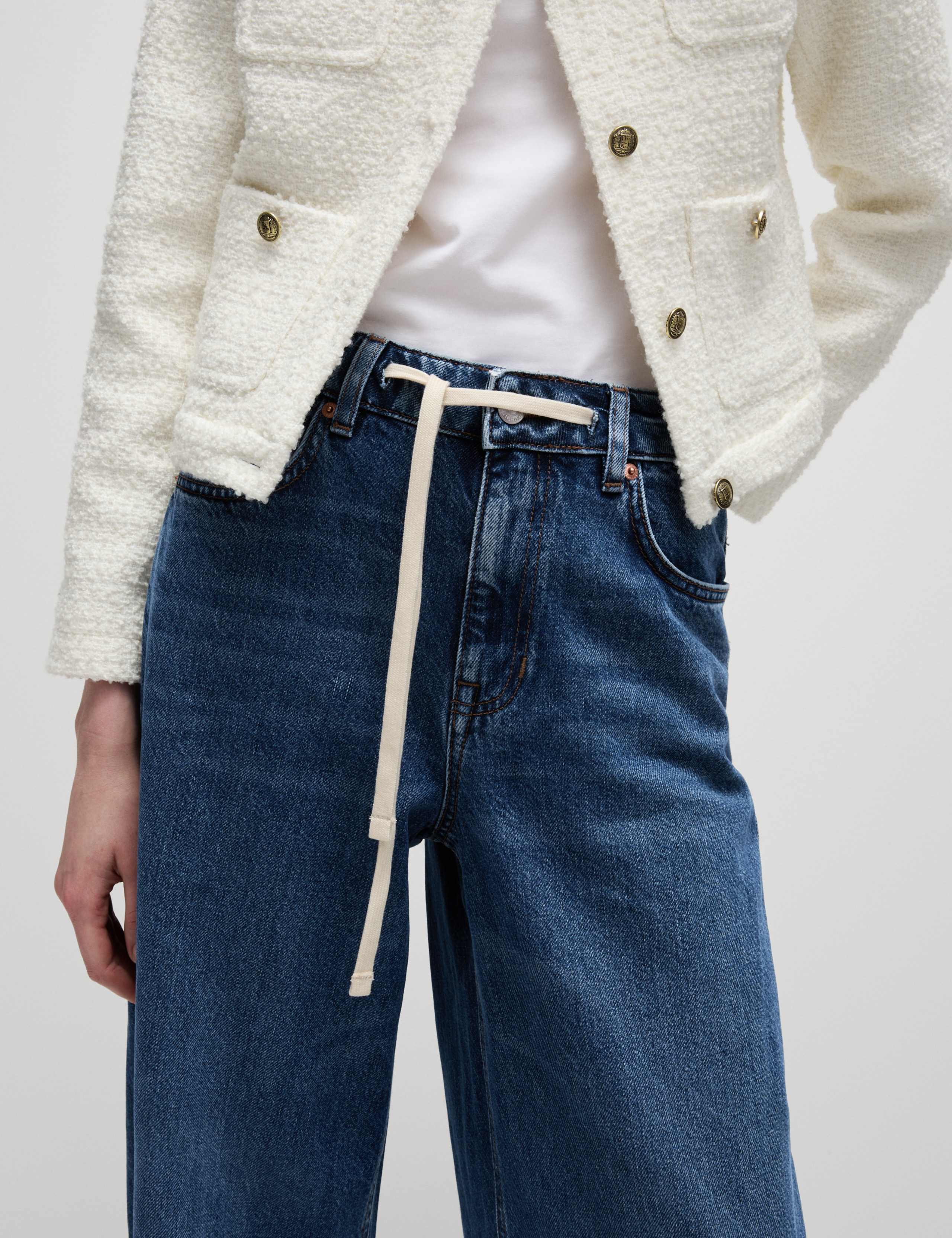 Mid Rise Wide Leg Jeans with Lyocell 3 of 7
