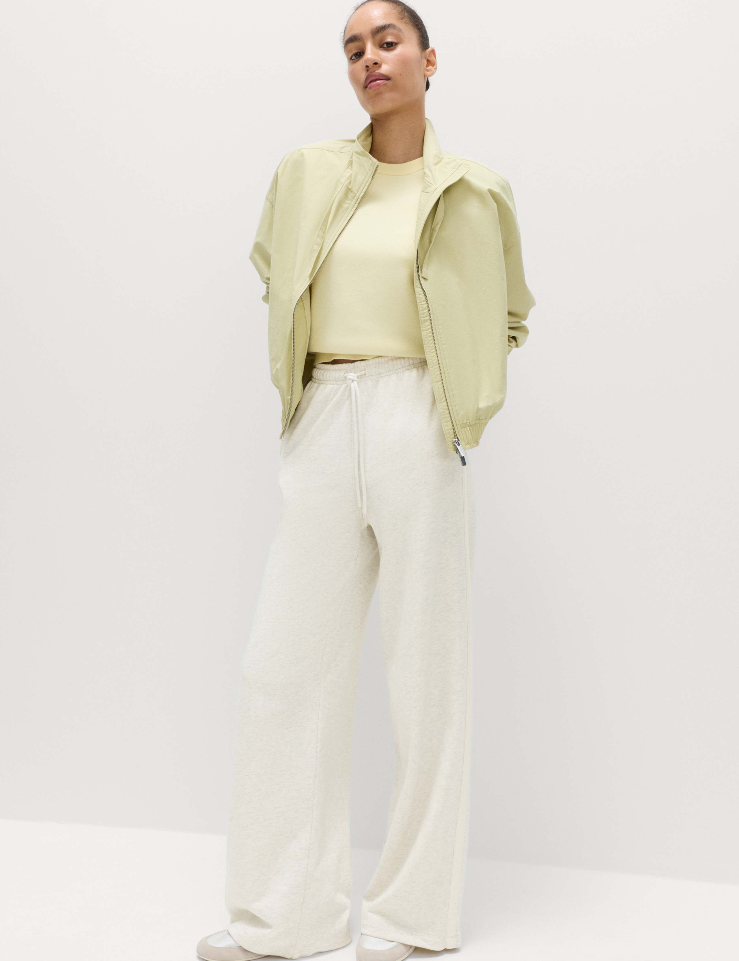 Pure Cotton Side Stripe Wide Leg Joggers 1 of 7