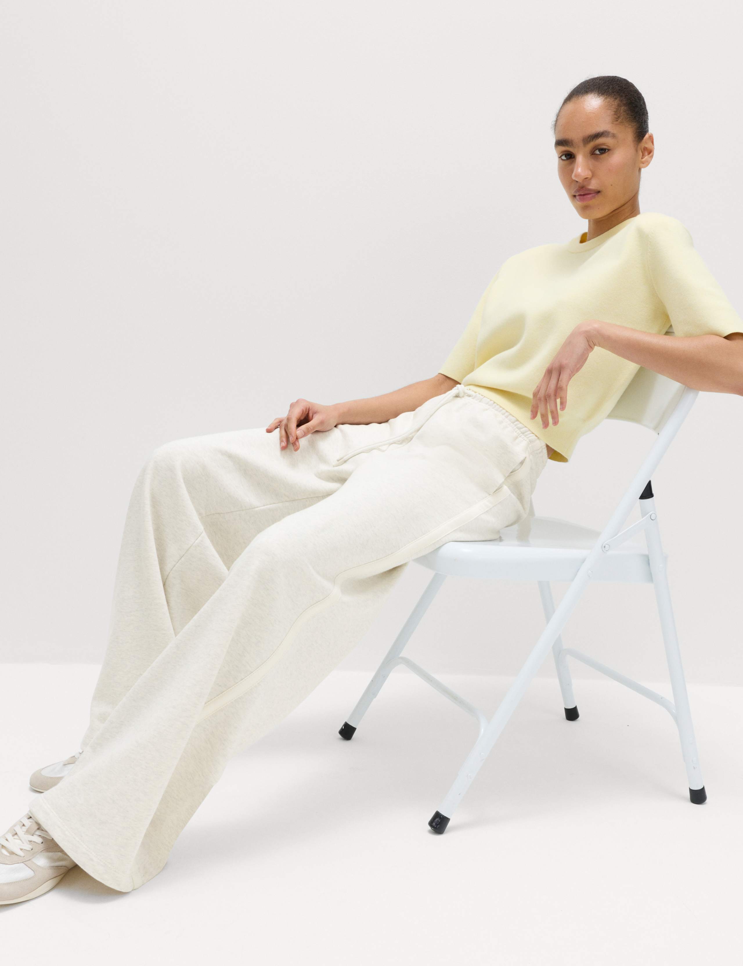 Pure Cotton Side Stripe Wide Leg Joggers 3 of 7