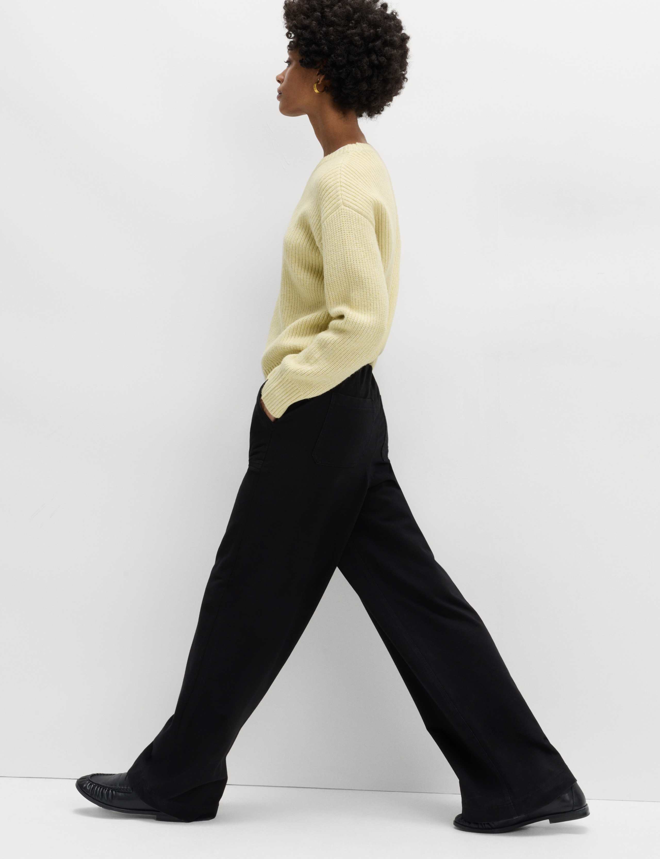 Denim Elasticated Waist Wide Leg Trousers 5 of 5