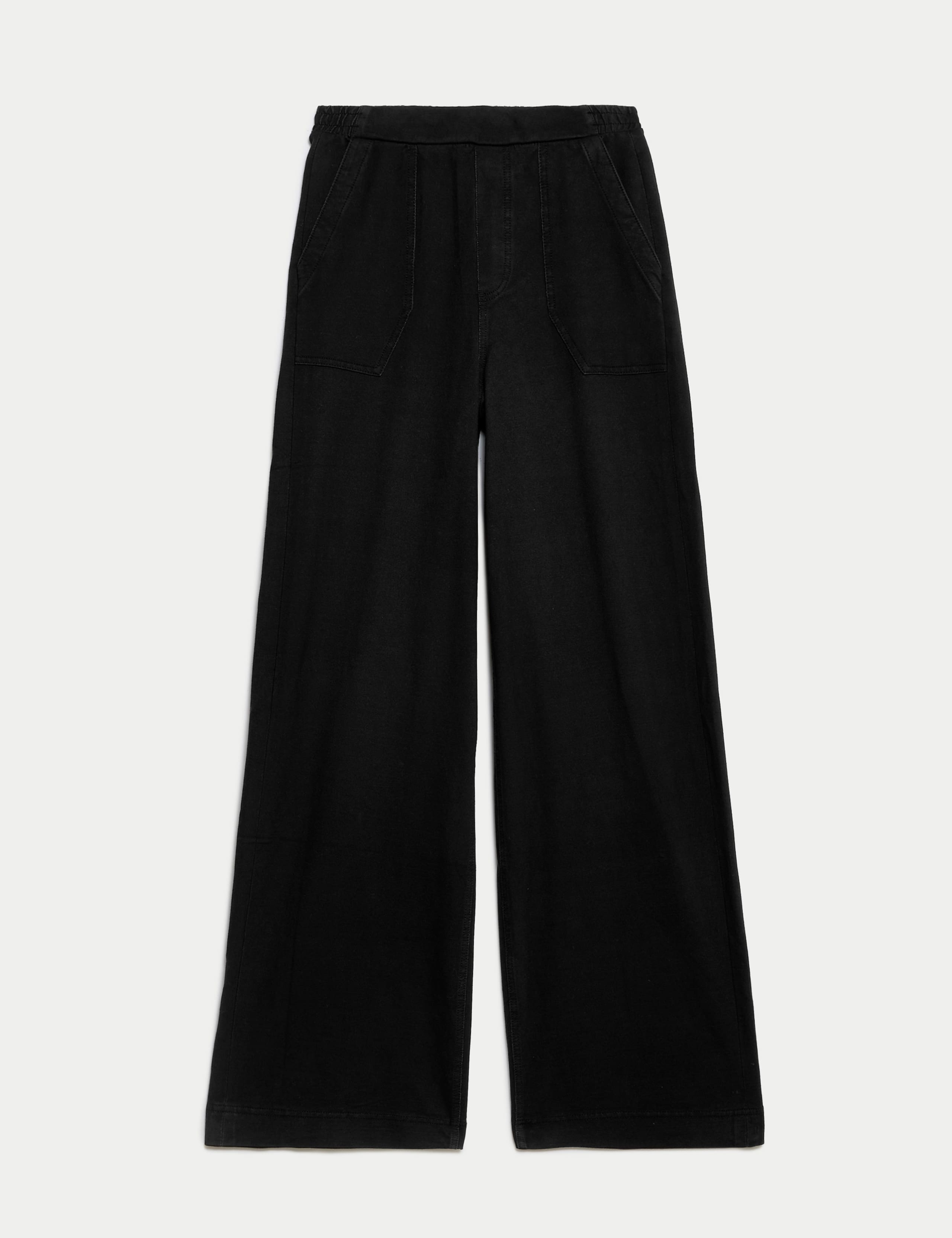 Denim Elasticated Waist Wide Leg Trousers 2 of 5