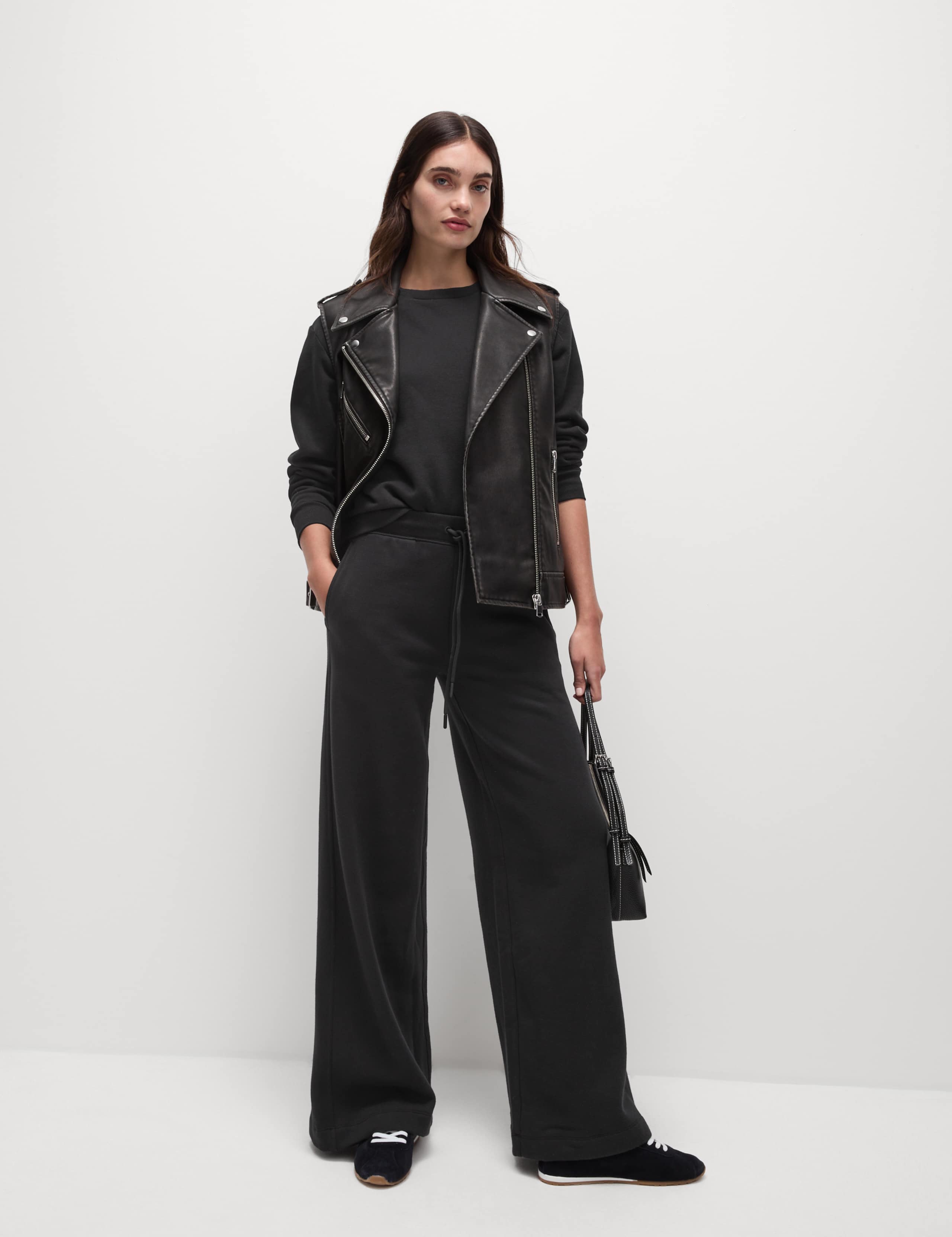 Cotton Rich Brushed Wide Leg Joggers 4 of 5