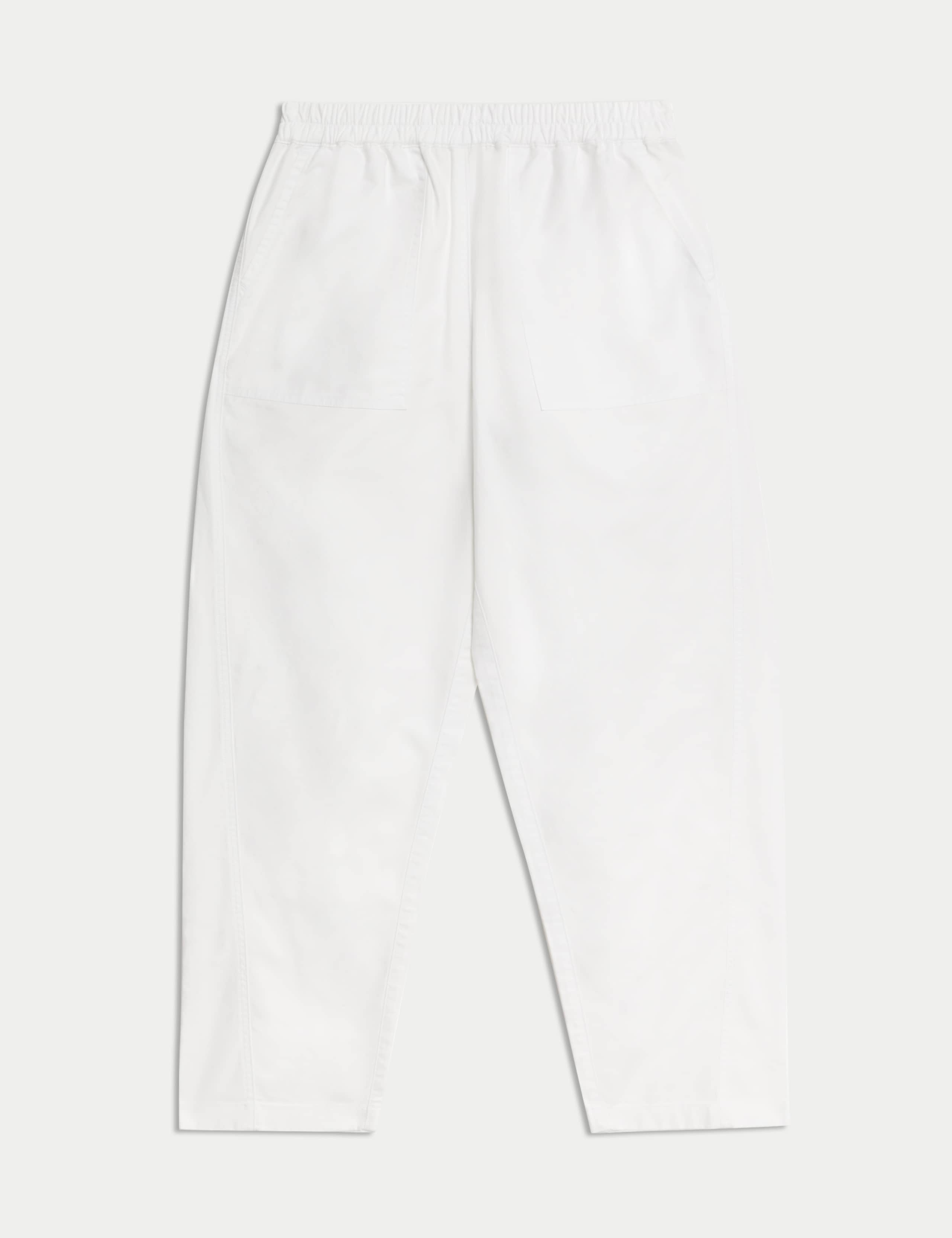 Pure Cotton Pull On Carrot Leg Trousers 2 of 6
