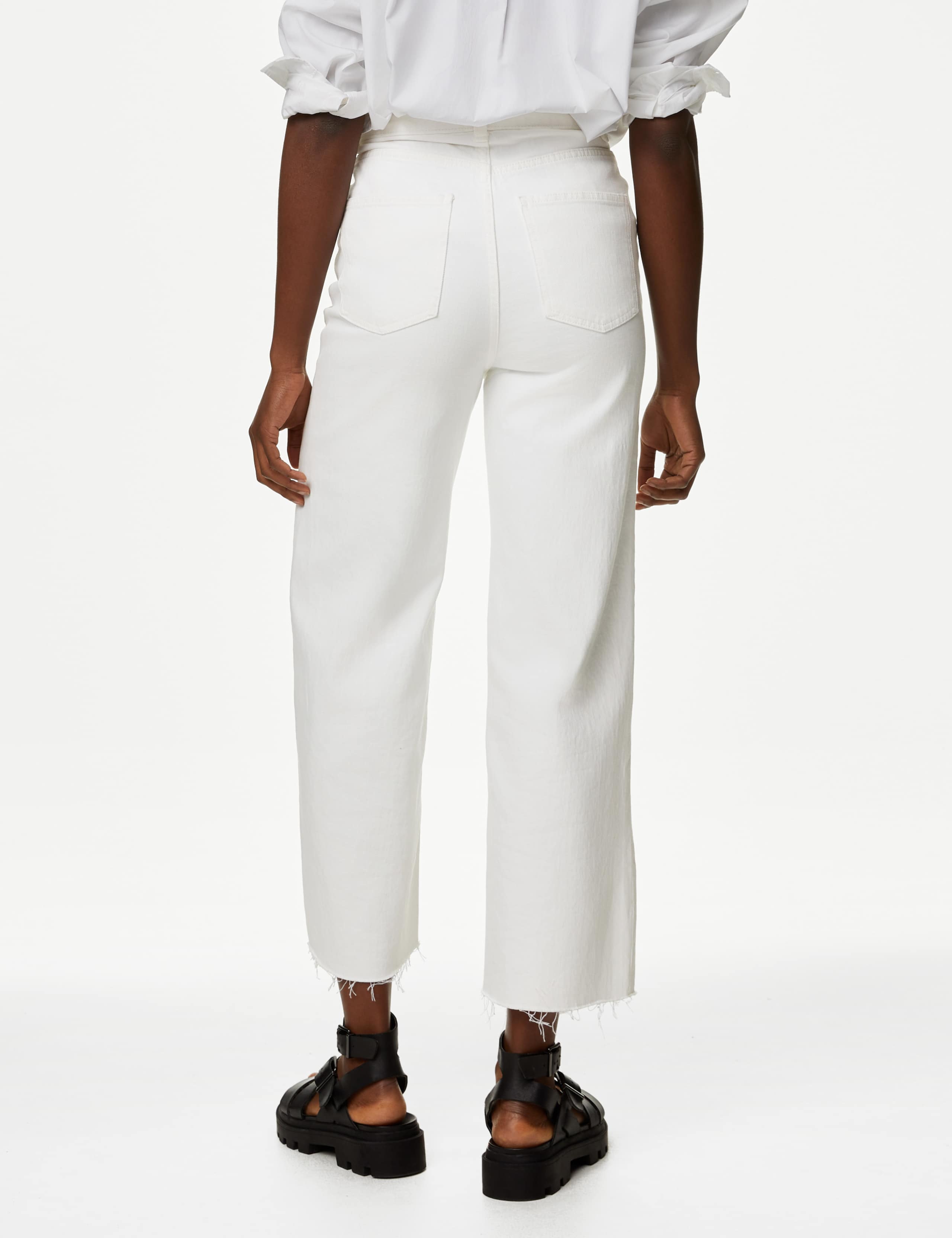 High Waisted Wide Leg Ankle Grazer Jeans 5 of 6