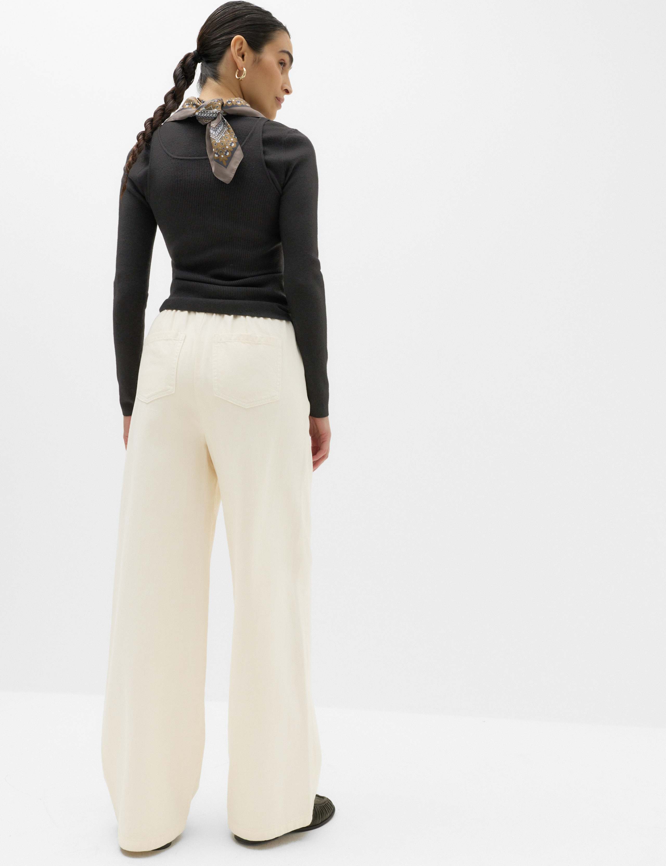 Cotton Rich Drawstring Wide Leg Trousers 4 of 7