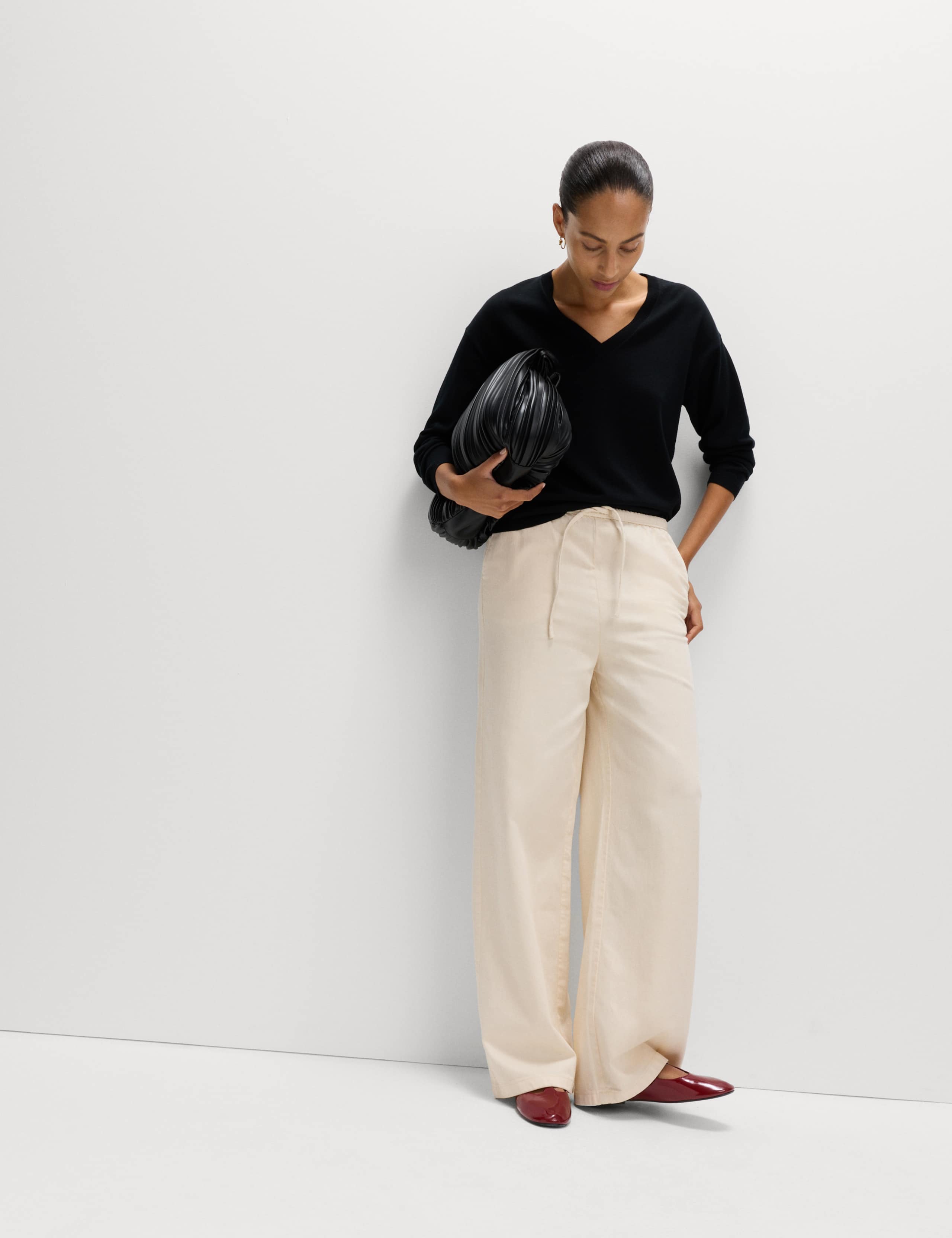 Cotton Rich Drawstring Wide Leg Trousers 7 of 7