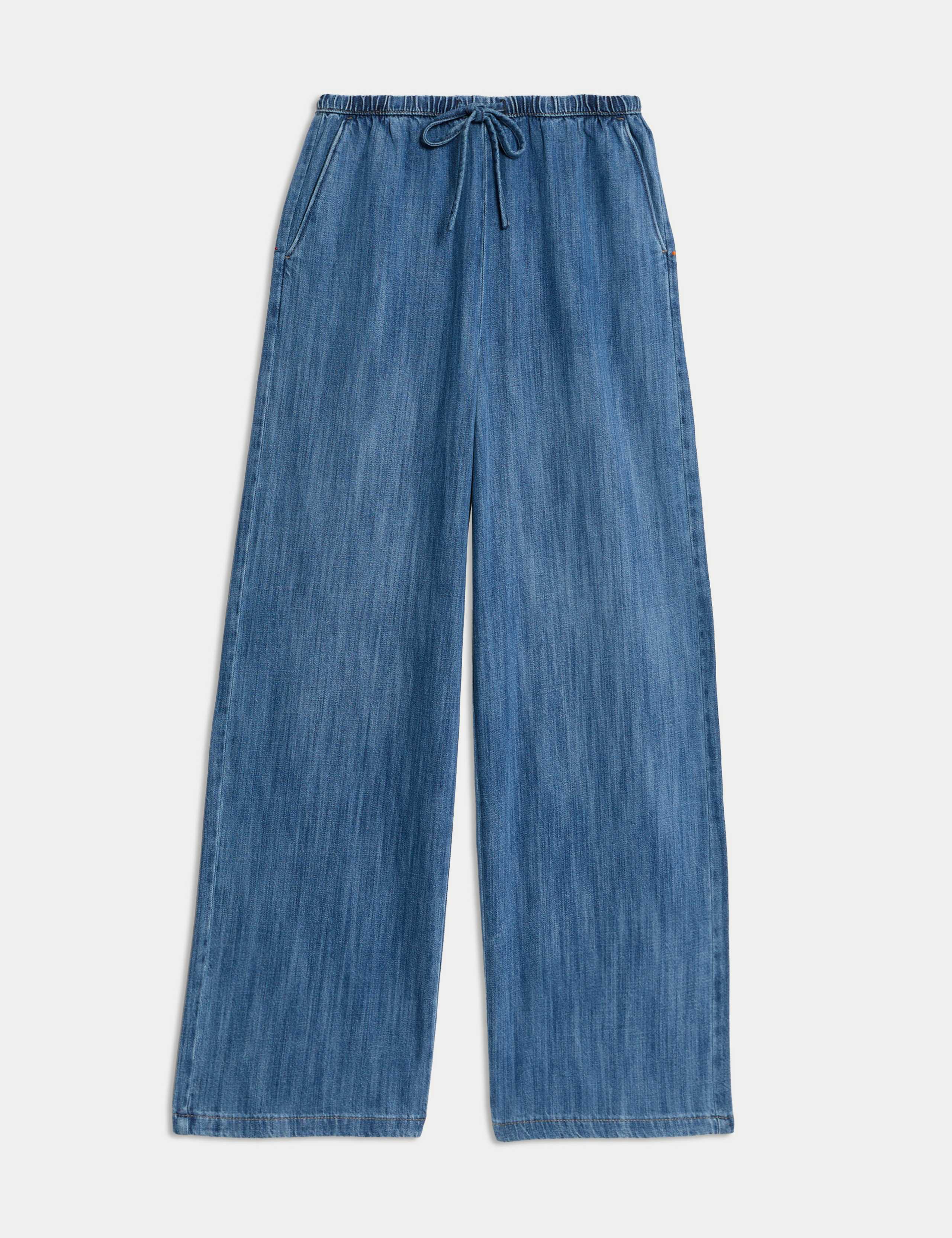 Cotton Rich Drawstring Wide Leg Trousers 2 of 6