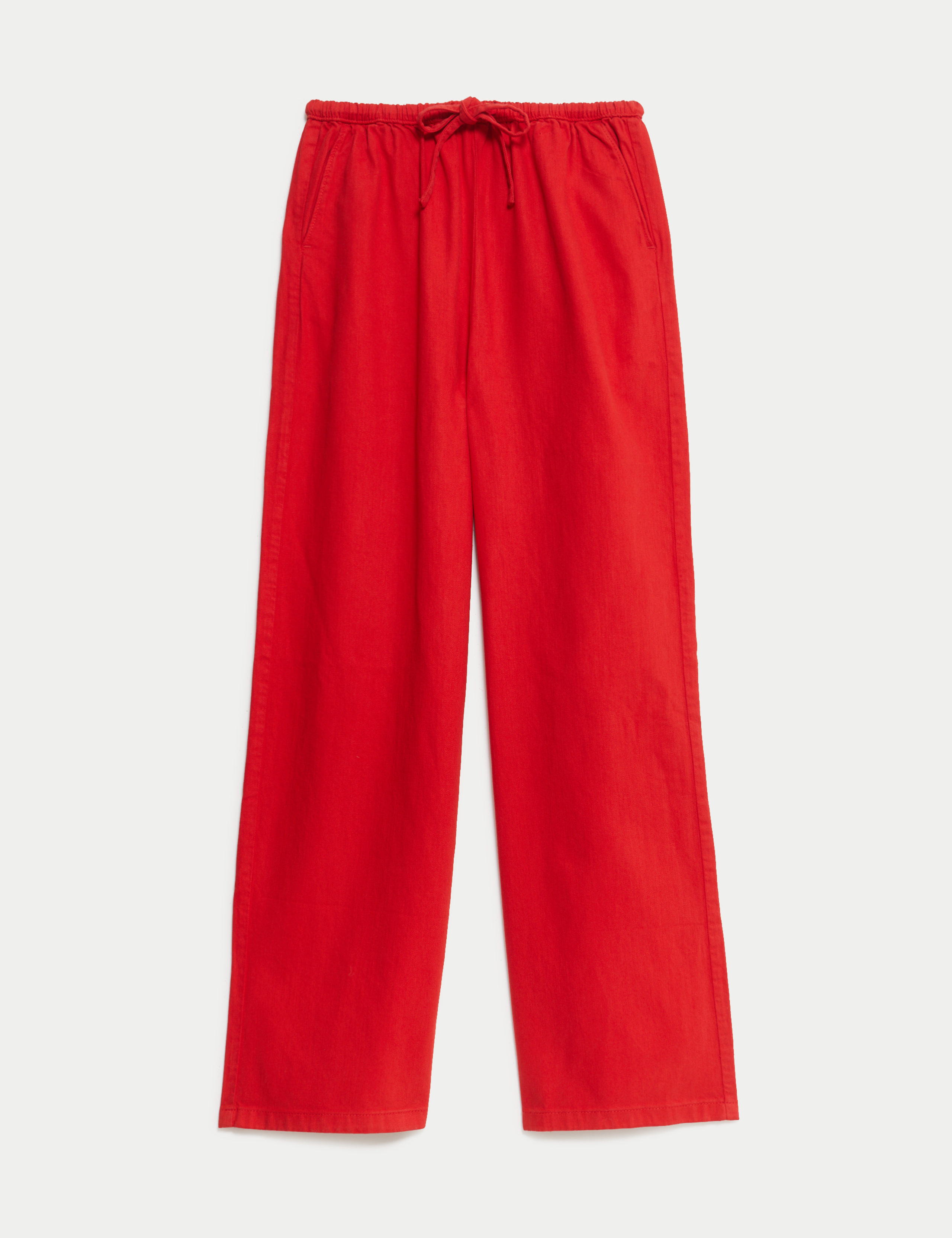 Denim Drawstring Wide-Leg Trousers 2 of 7
