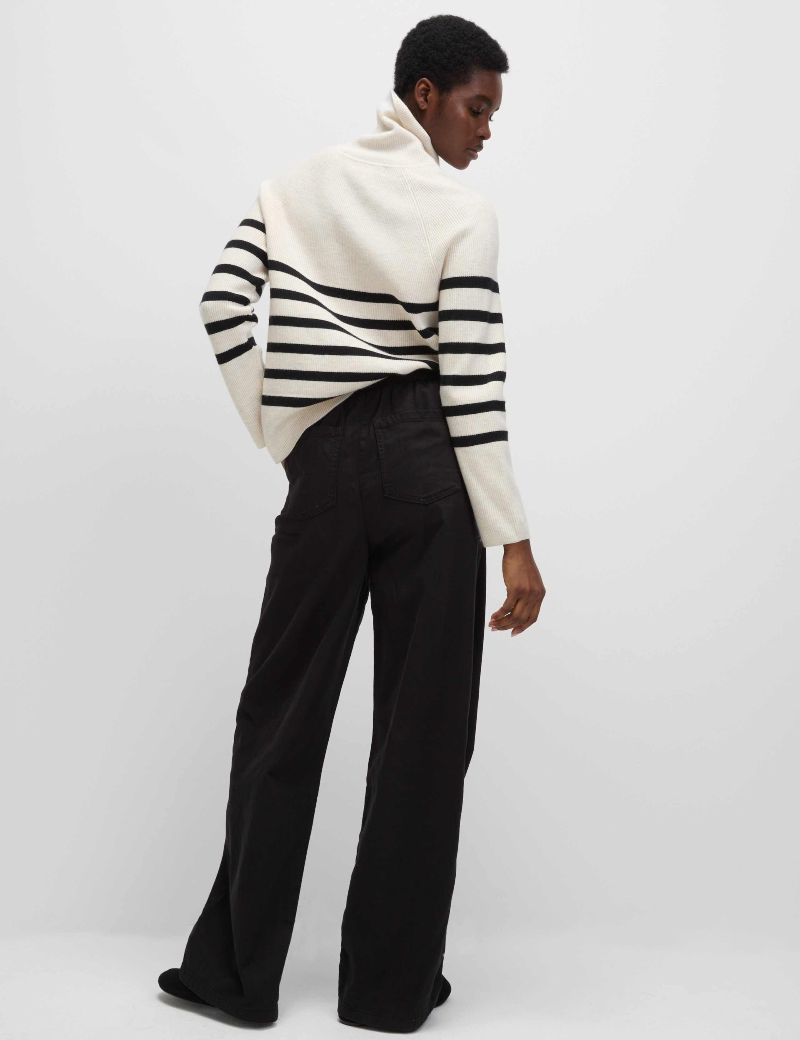 Denim Drawstring Wide-Leg Trousers 3 of 7