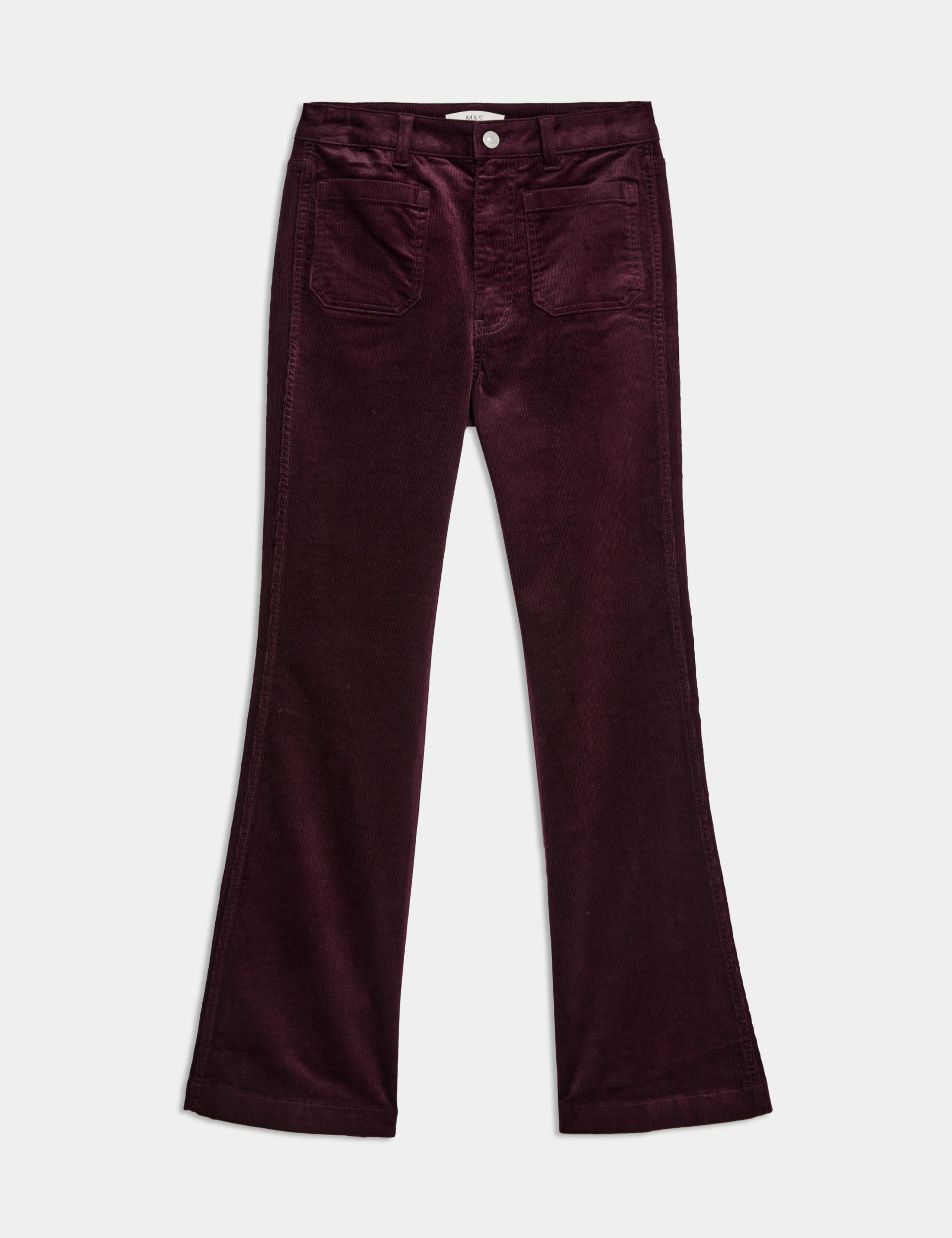 Cotton Rich Cord Flared Slim Fit Trousers 2 of 5