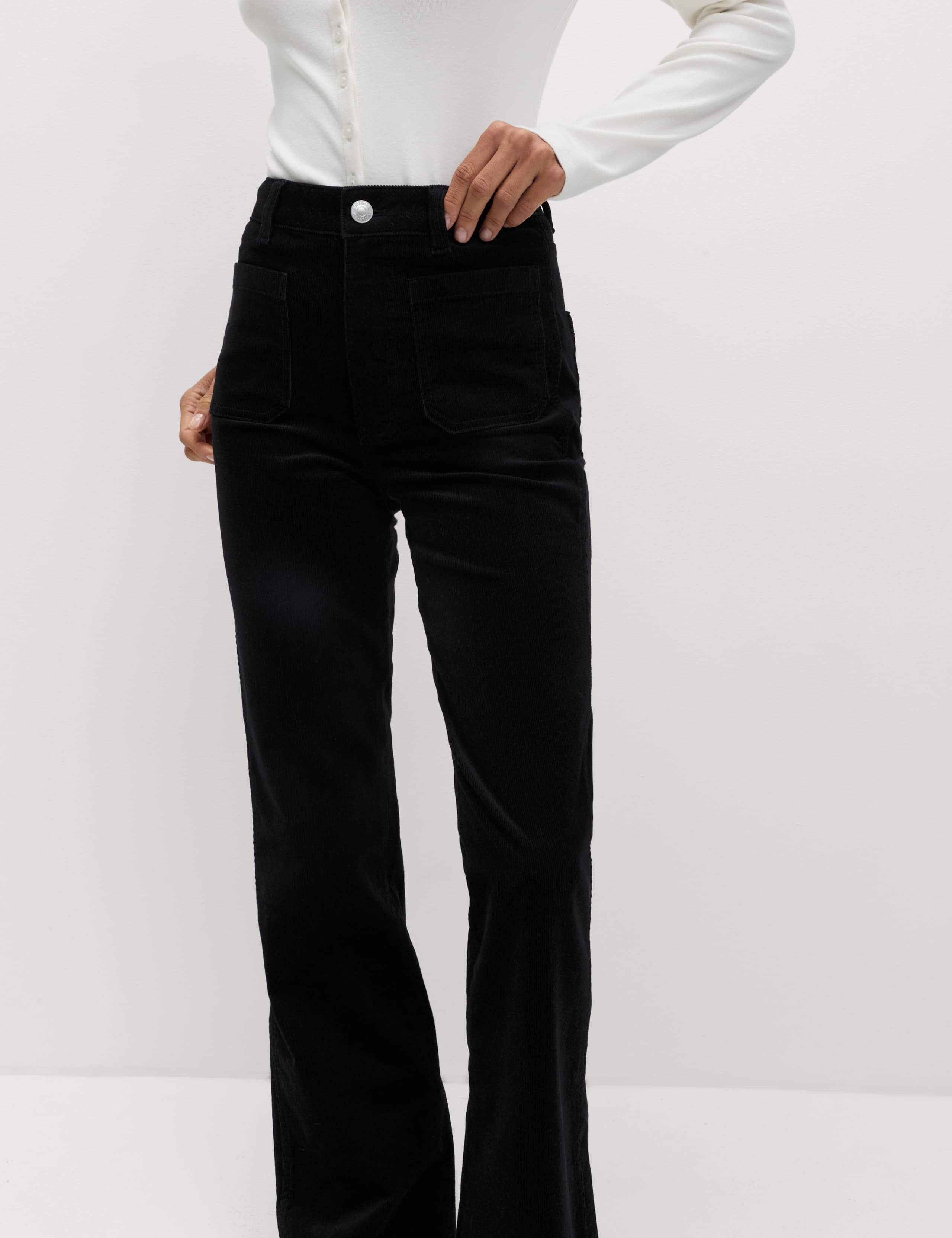 Cotton Rich Cord Flared Slim Fit Trousers 6 of 6