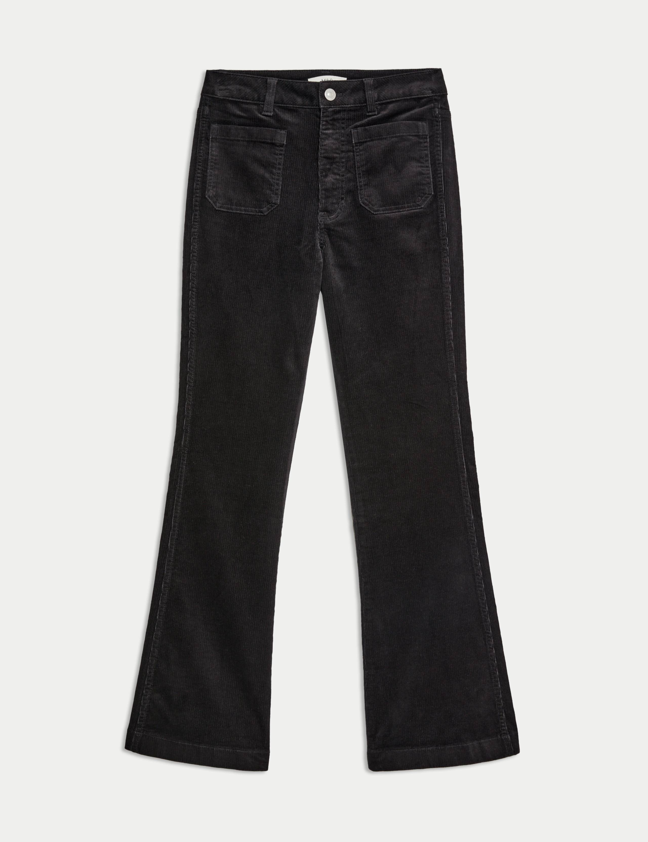 Cotton Rich Cord Flared Slim Fit Trousers 2 of 6