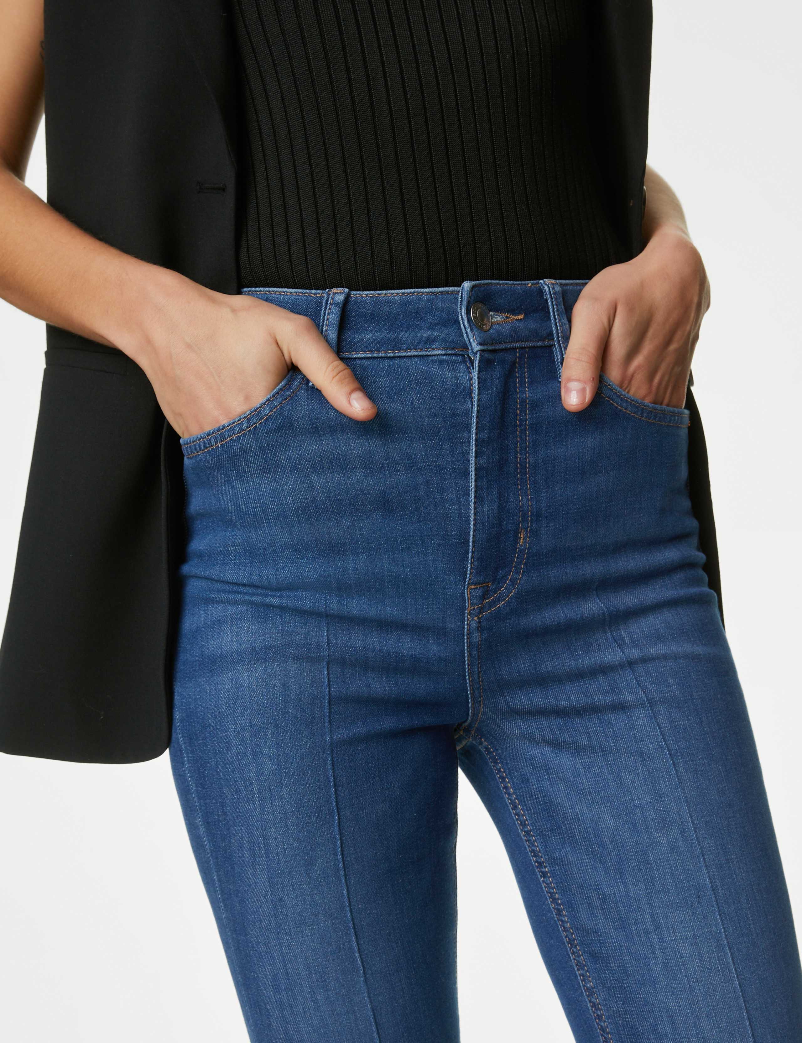 High Waisted Crease Front Slim Flare Jeans 6 of 6