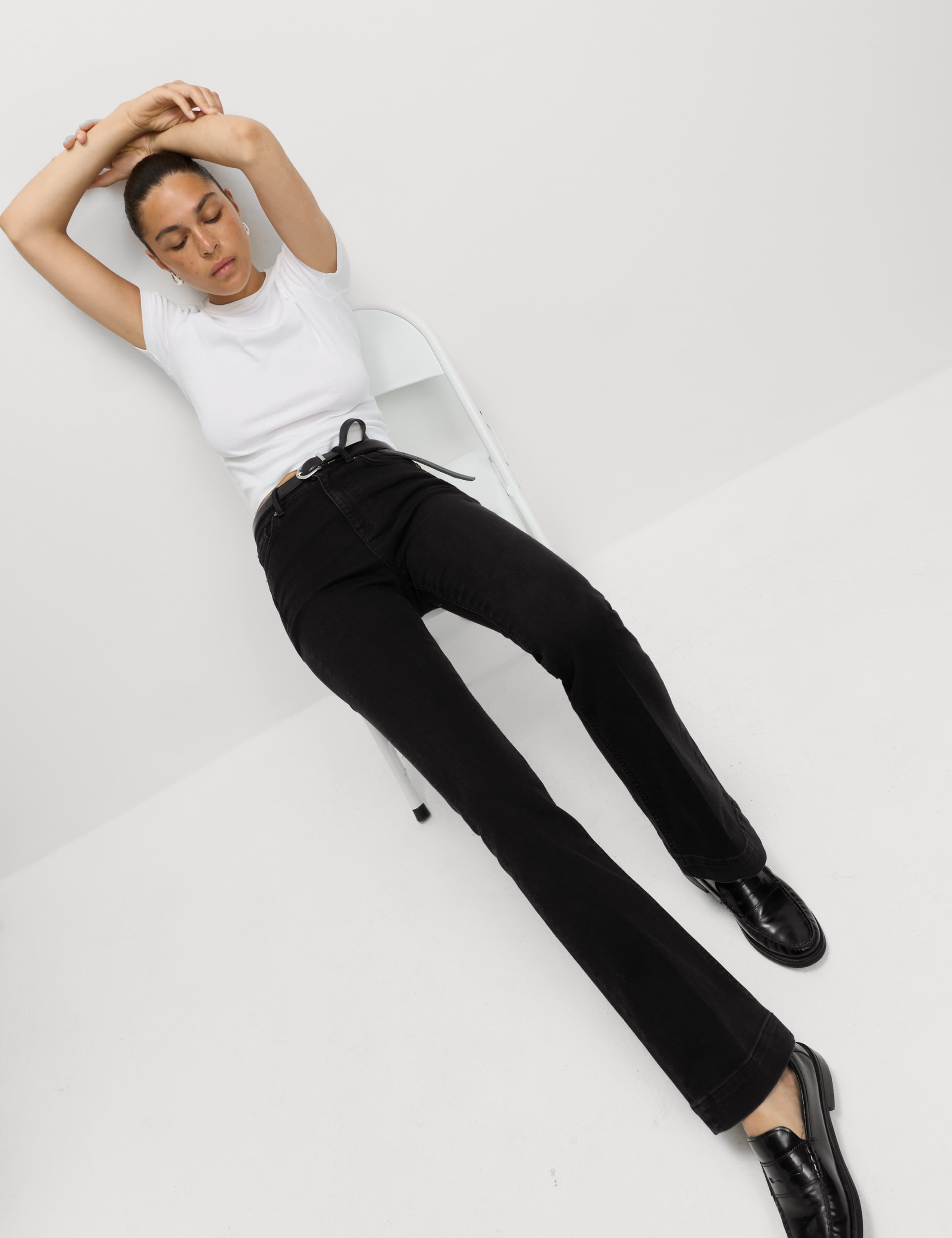 High Waisted Crease Front Slim Flare Jeans 7 of 7