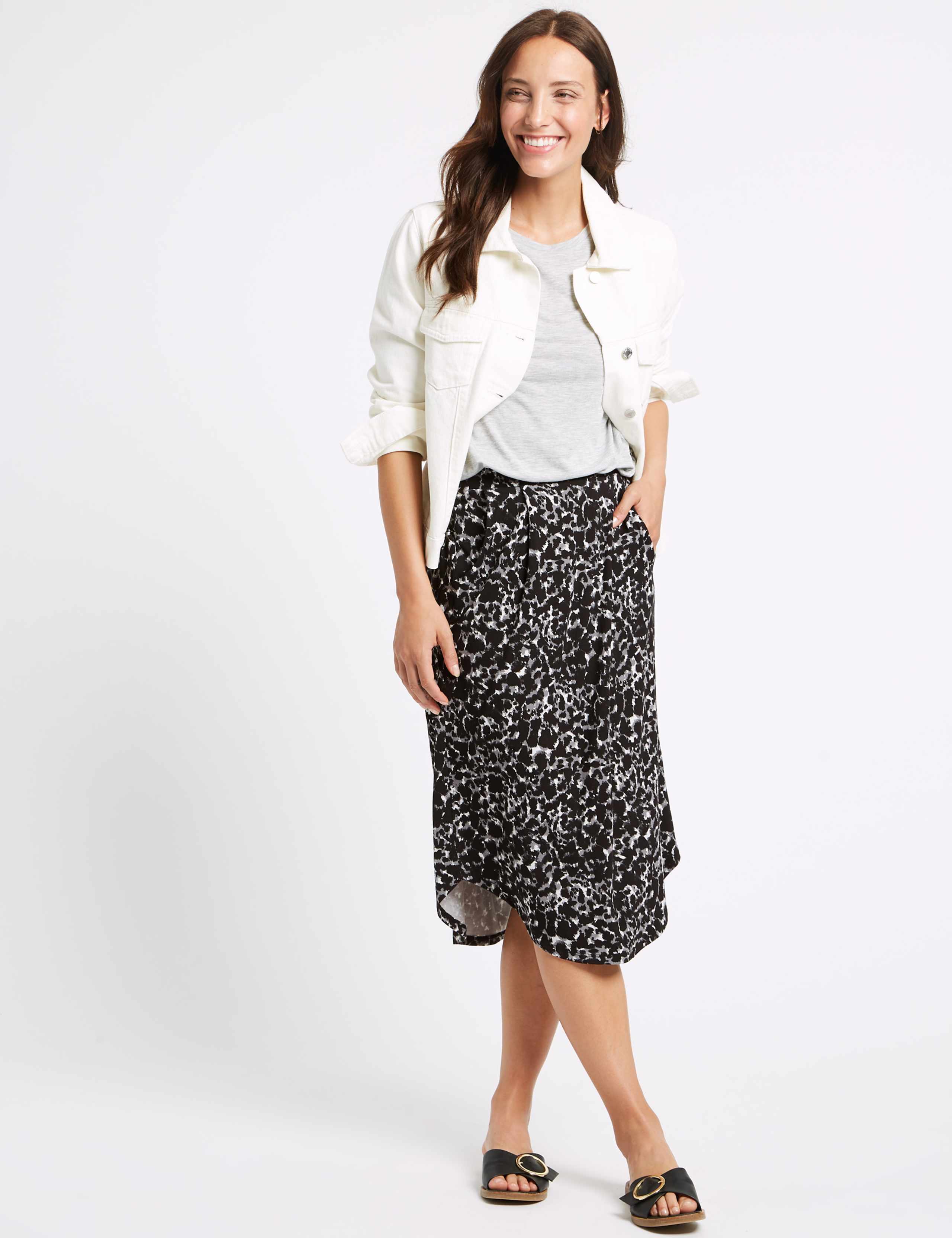 Animal Print Jersey A-Line Skirt 1 of 5