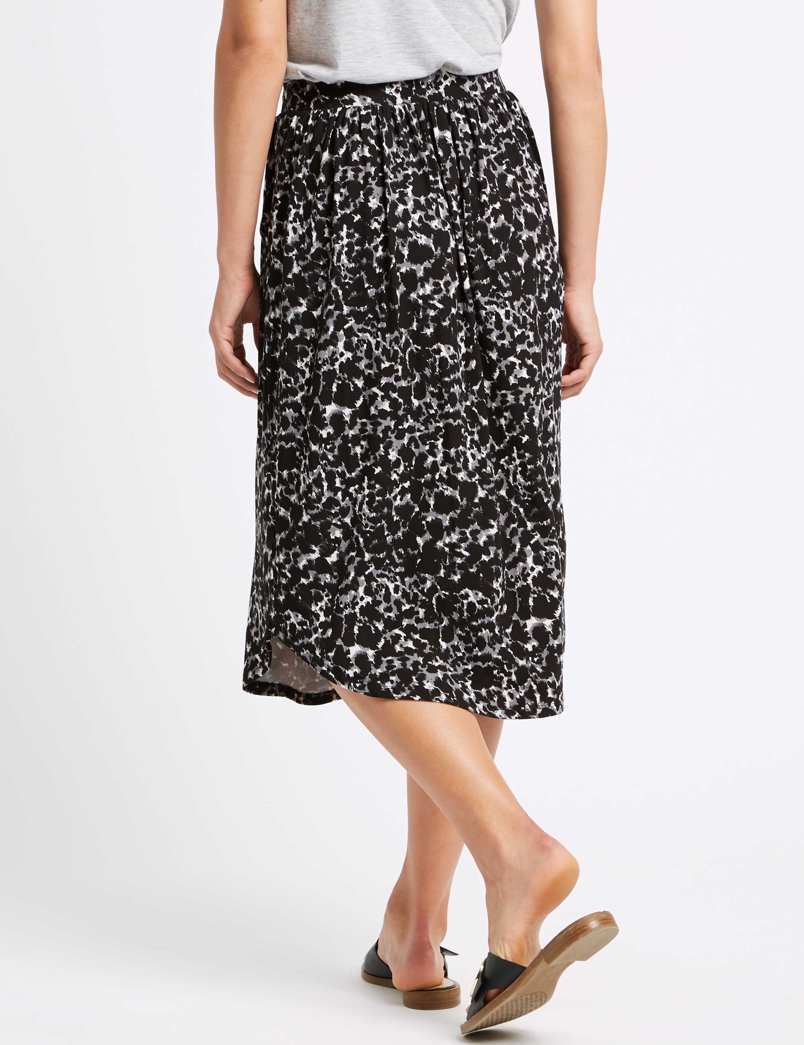Animal Print Jersey A-Line Skirt 4 of 5