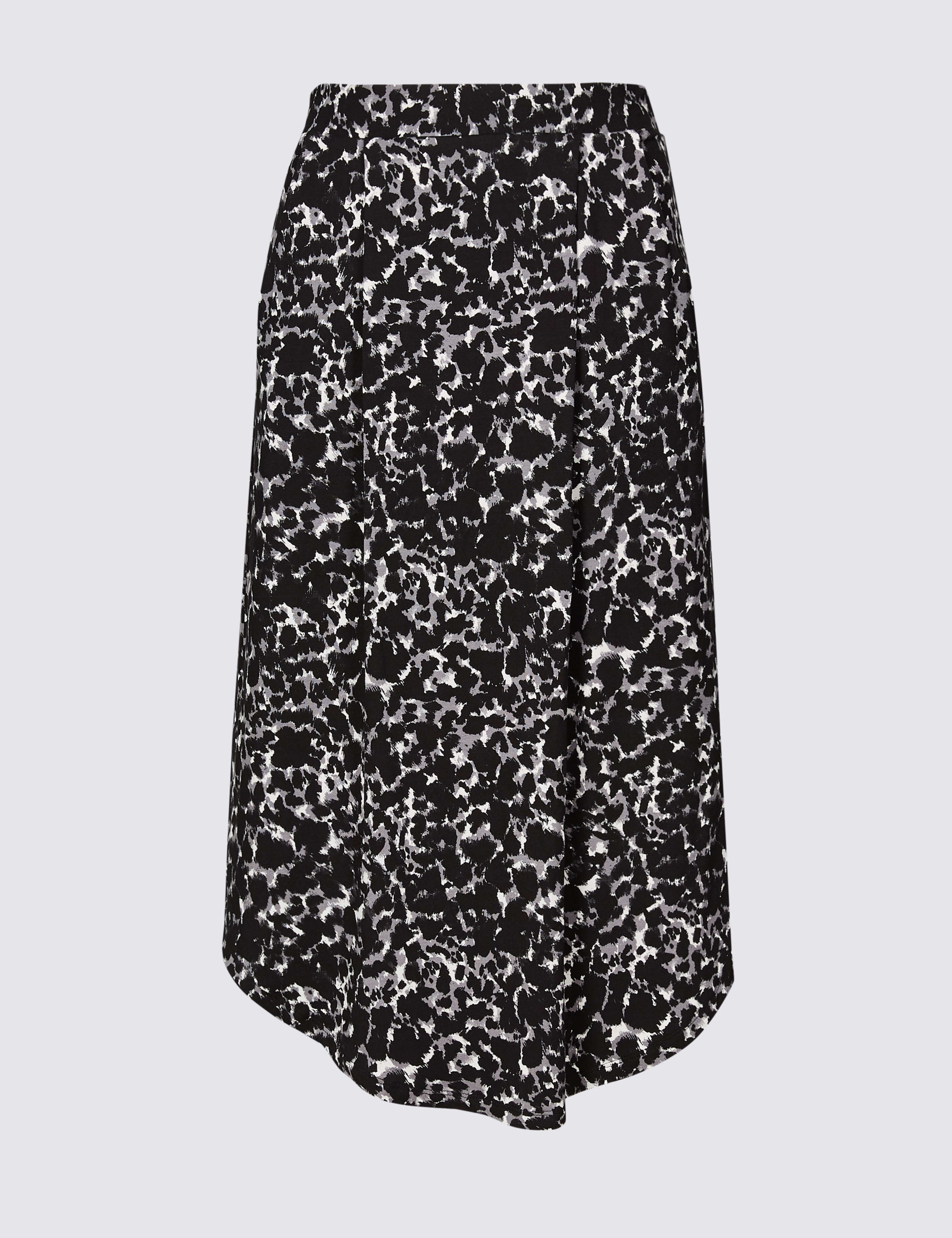 Animal Print Jersey A-Line Skirt 2 of 5