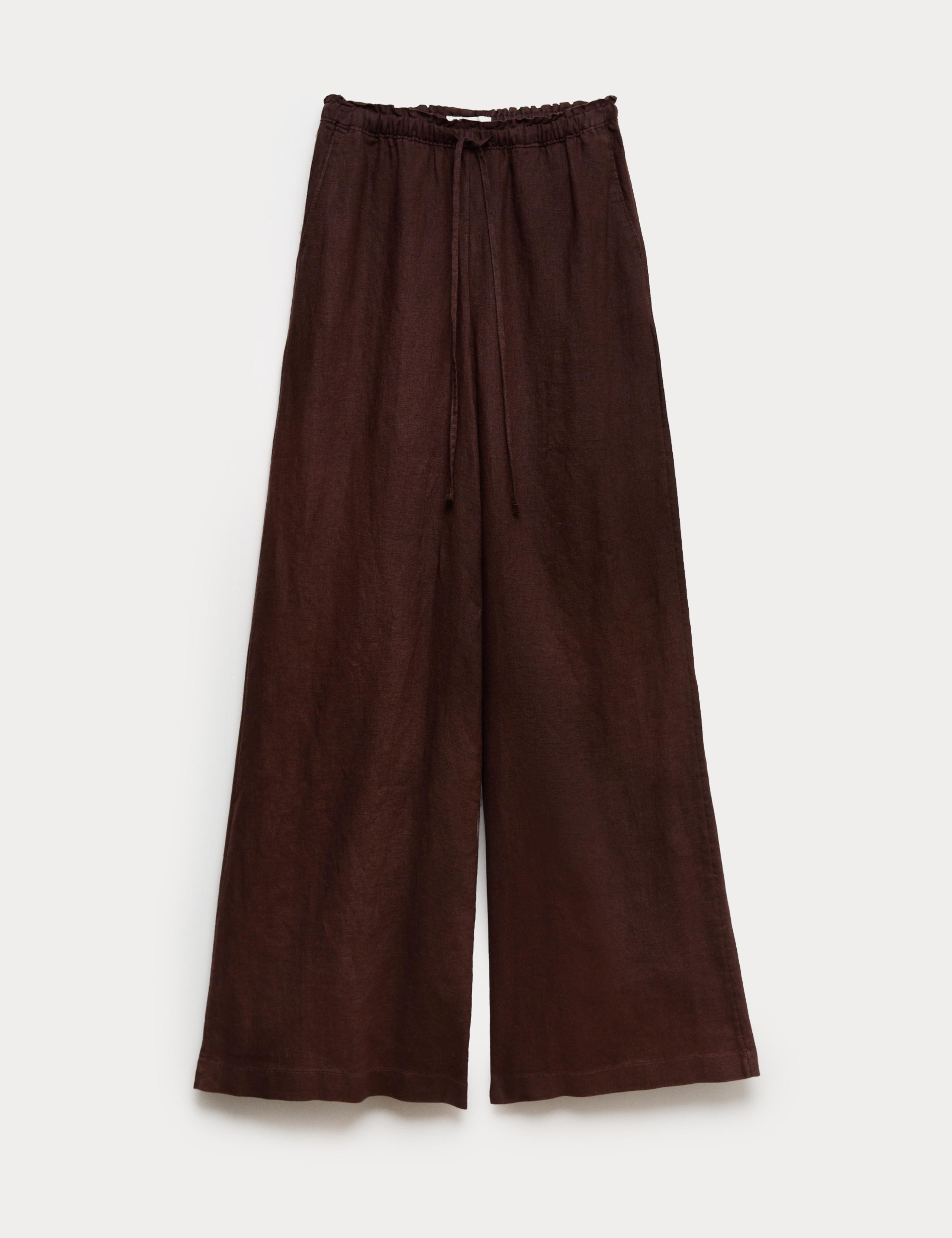 Pure Linen Palazzo Trousers 1 of 1