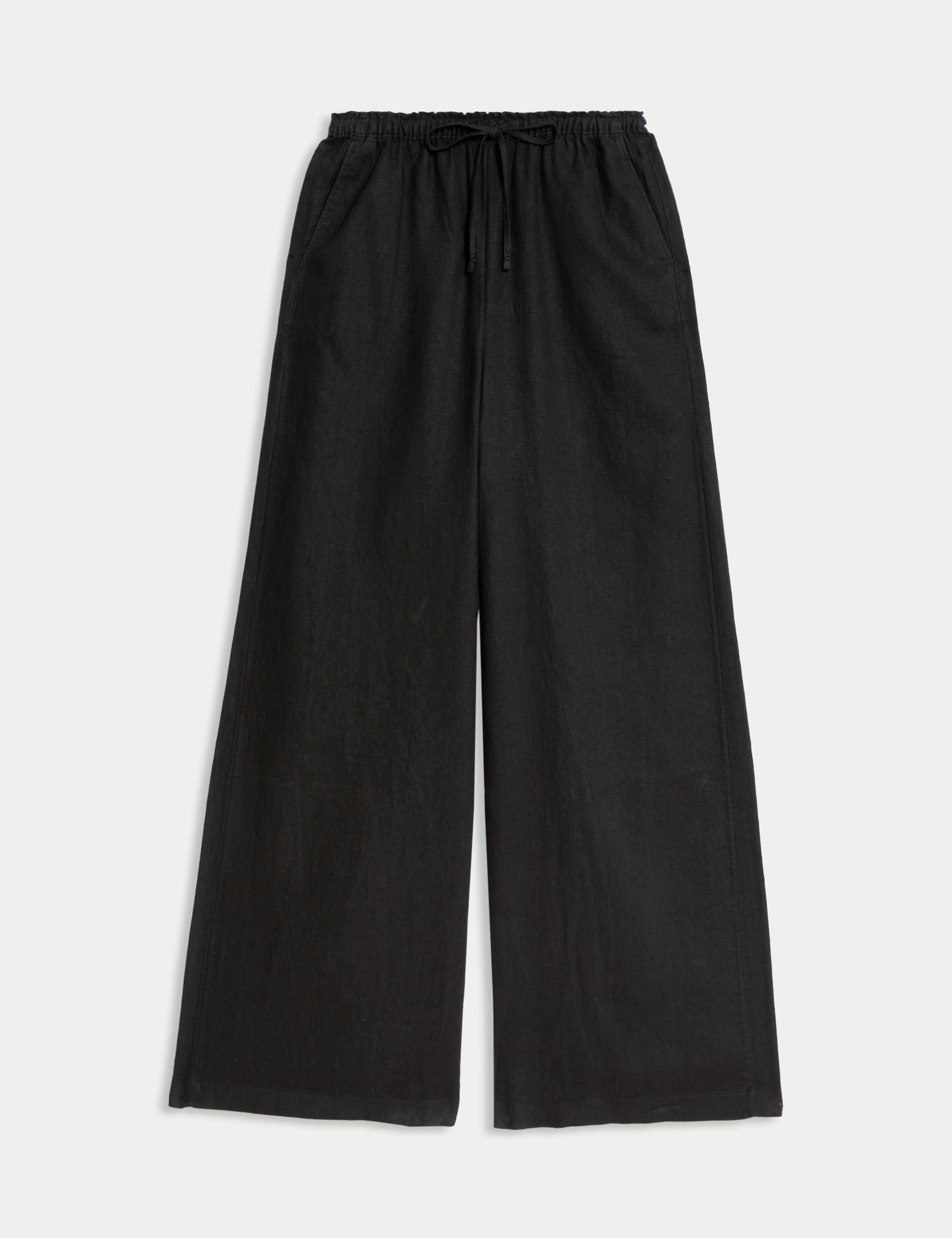 Pure Linen Wide Leg Palazzo Trousers 2 of 5