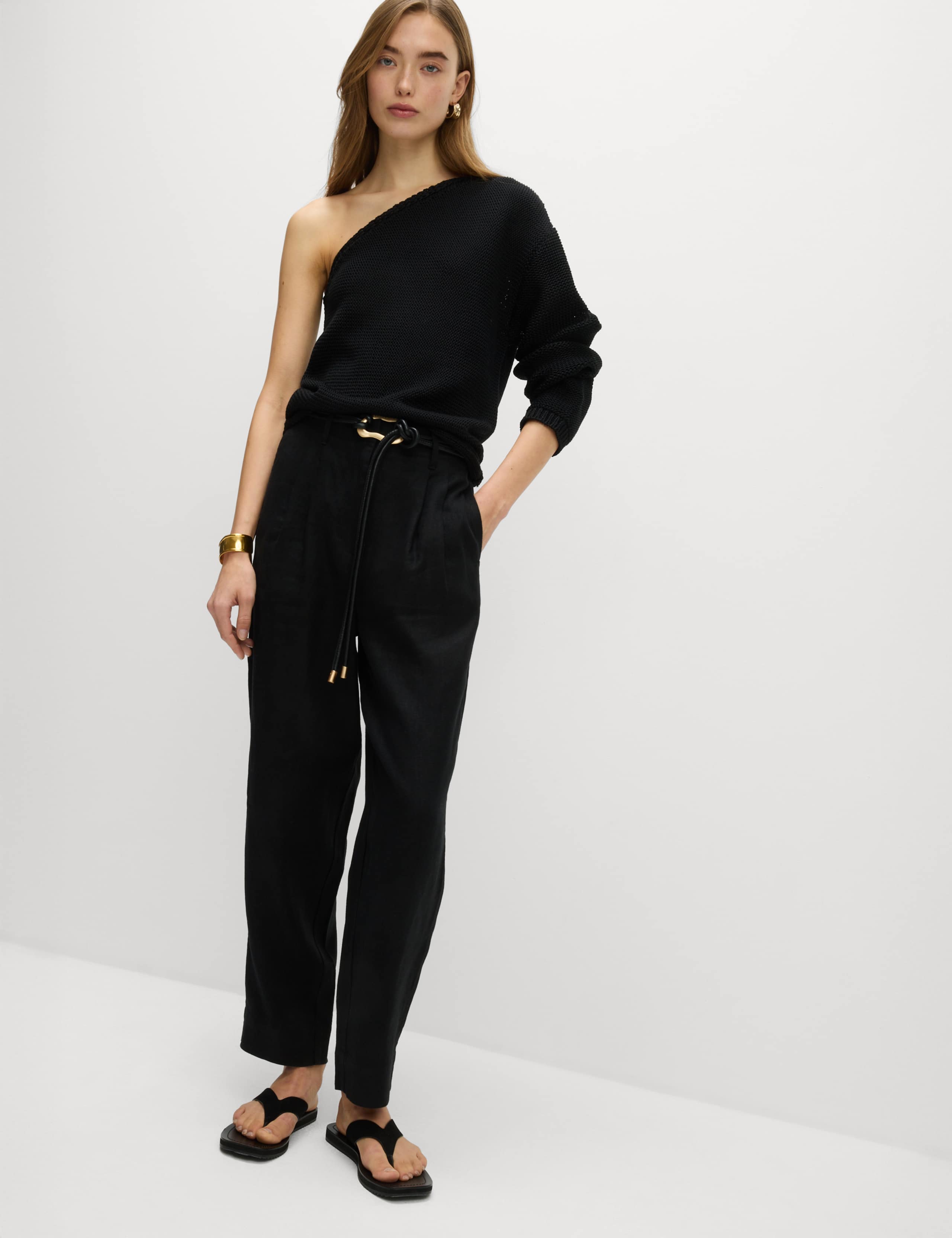 Pure Linen Tapered Trousers 3 of 4