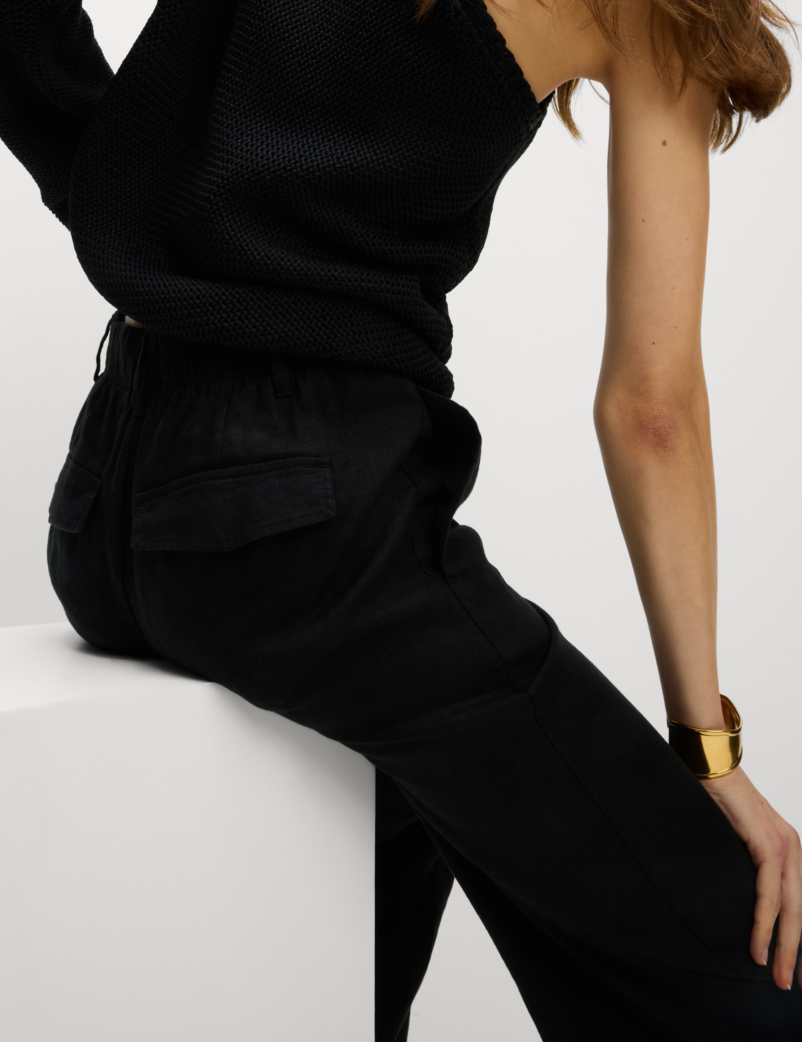 Pure Linen Tapered Trousers 4 of 4