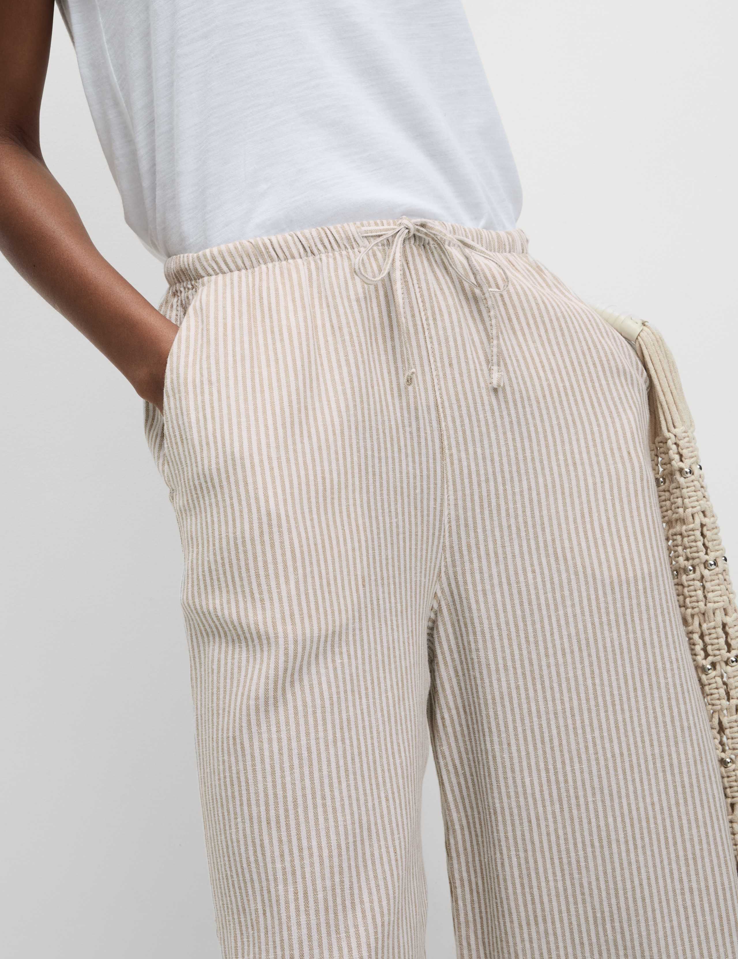 Linen Blend Wide Leg Trousers 3 of 6
