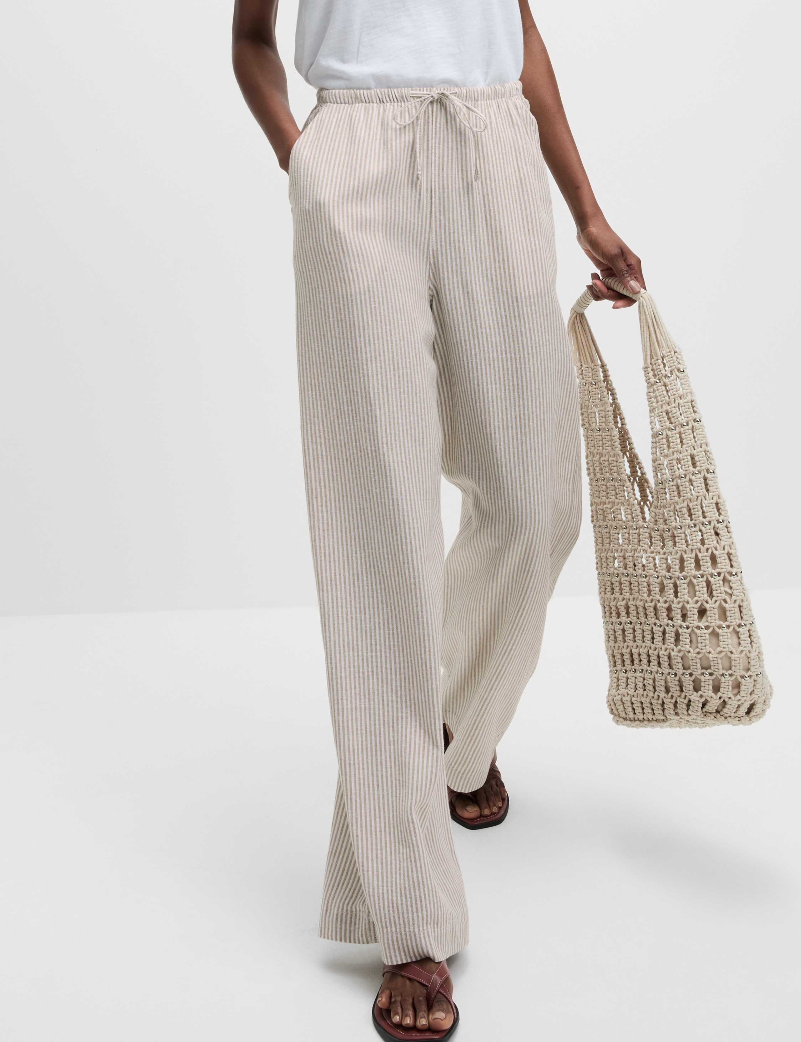 Linen Blend Wide Leg Trousers 6 of 6