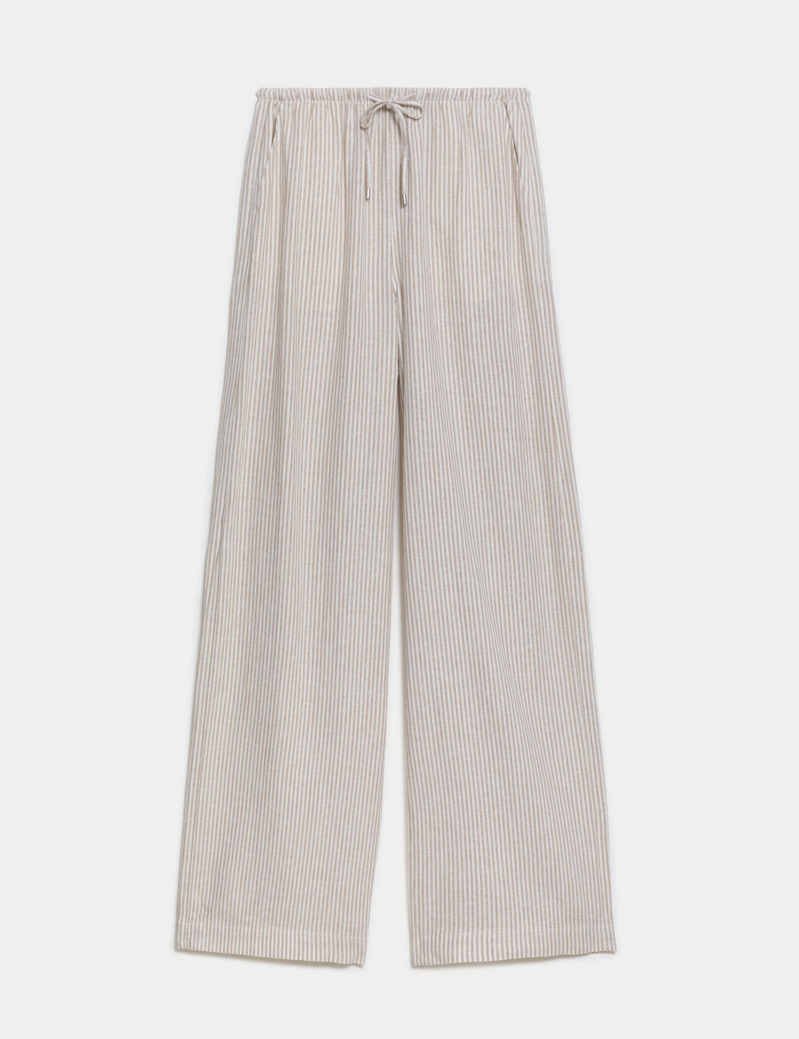 Linen Blend Wide Leg Trousers 2 of 6
