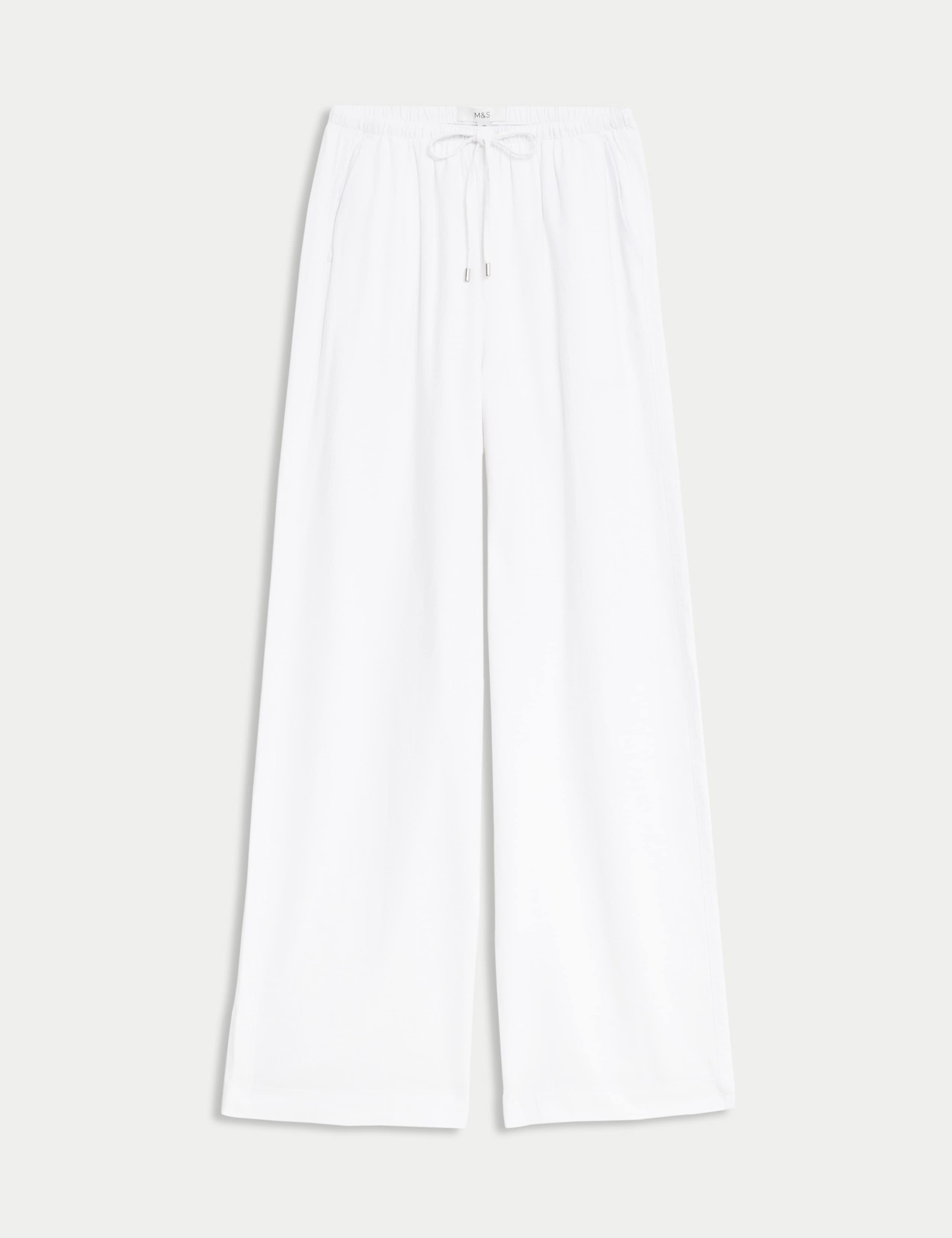 Linen Blend Wide Leg Trousers 2 of 6