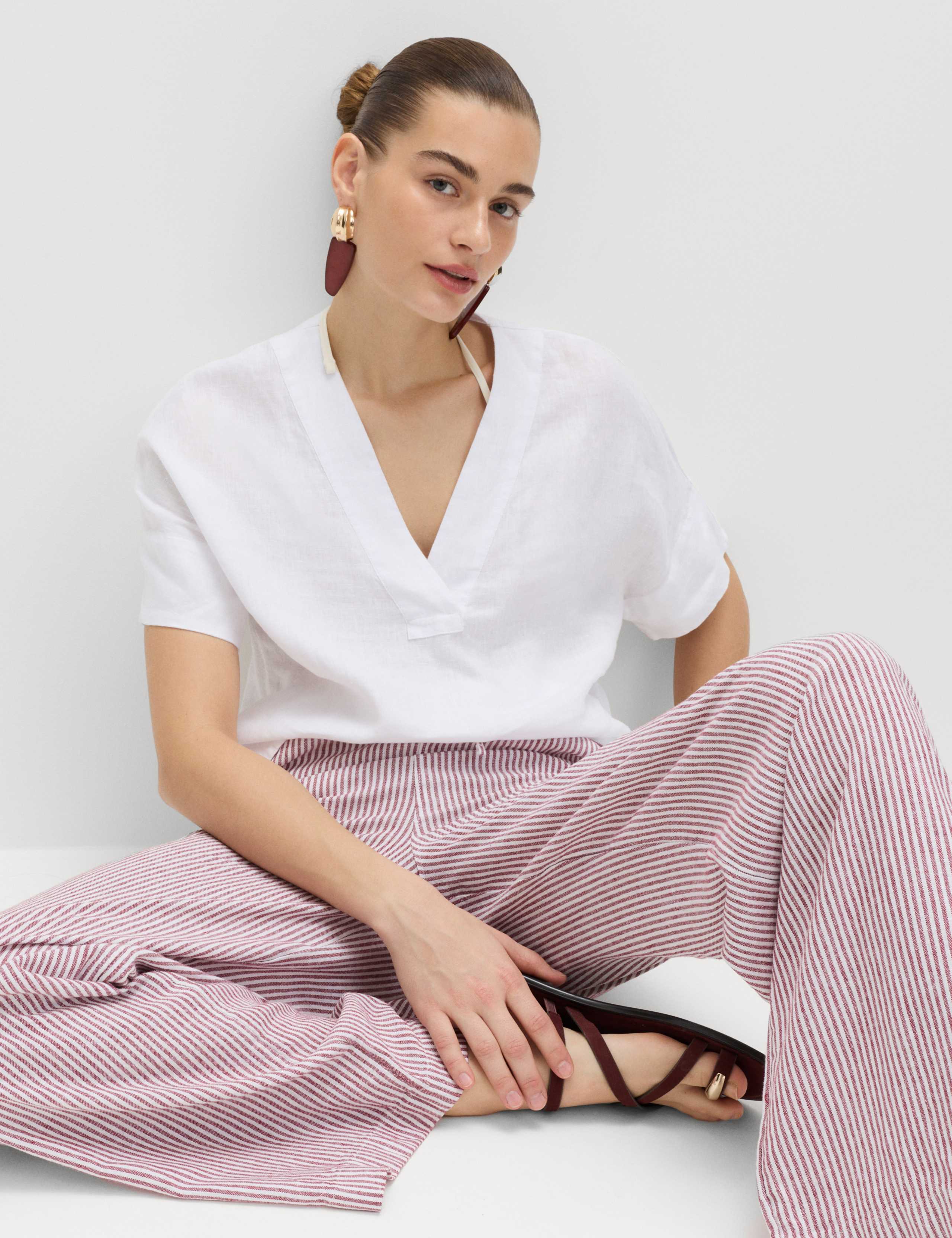 Linen Blend Wide Leg Trousers 4 of 6