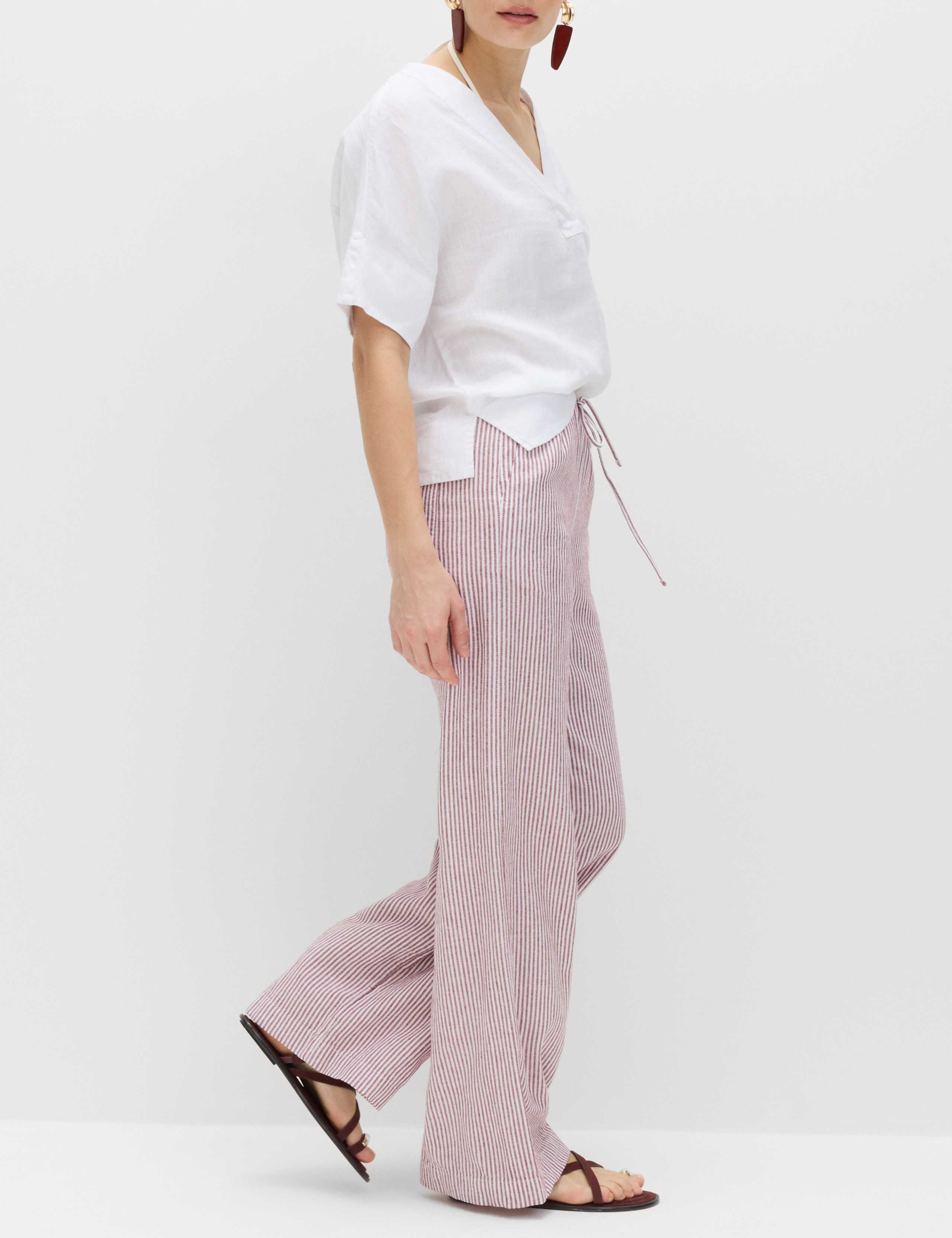 Linen Blend Wide Leg Trousers 5 of 6