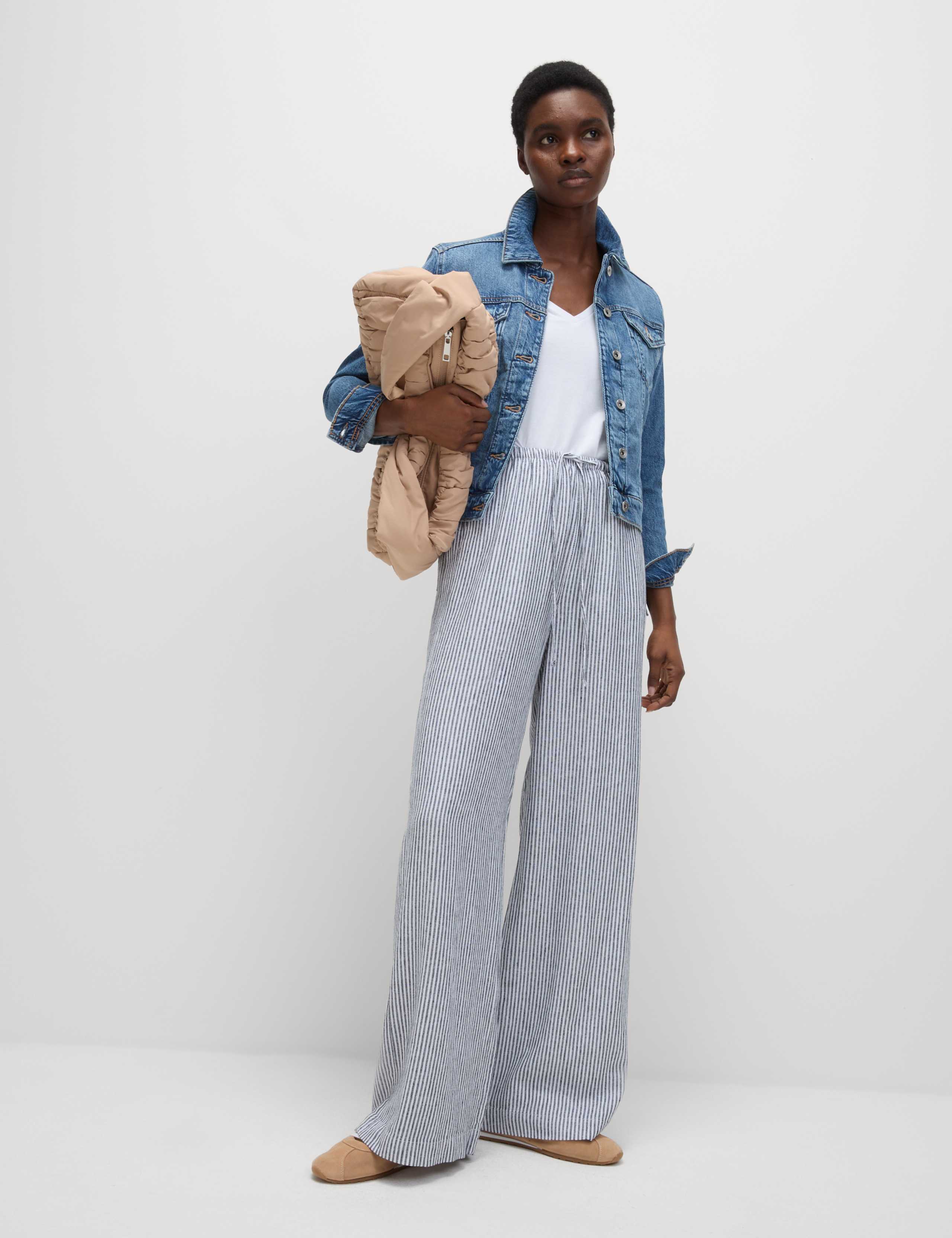 Linen Blend Wide Leg Trousers 4 of 5