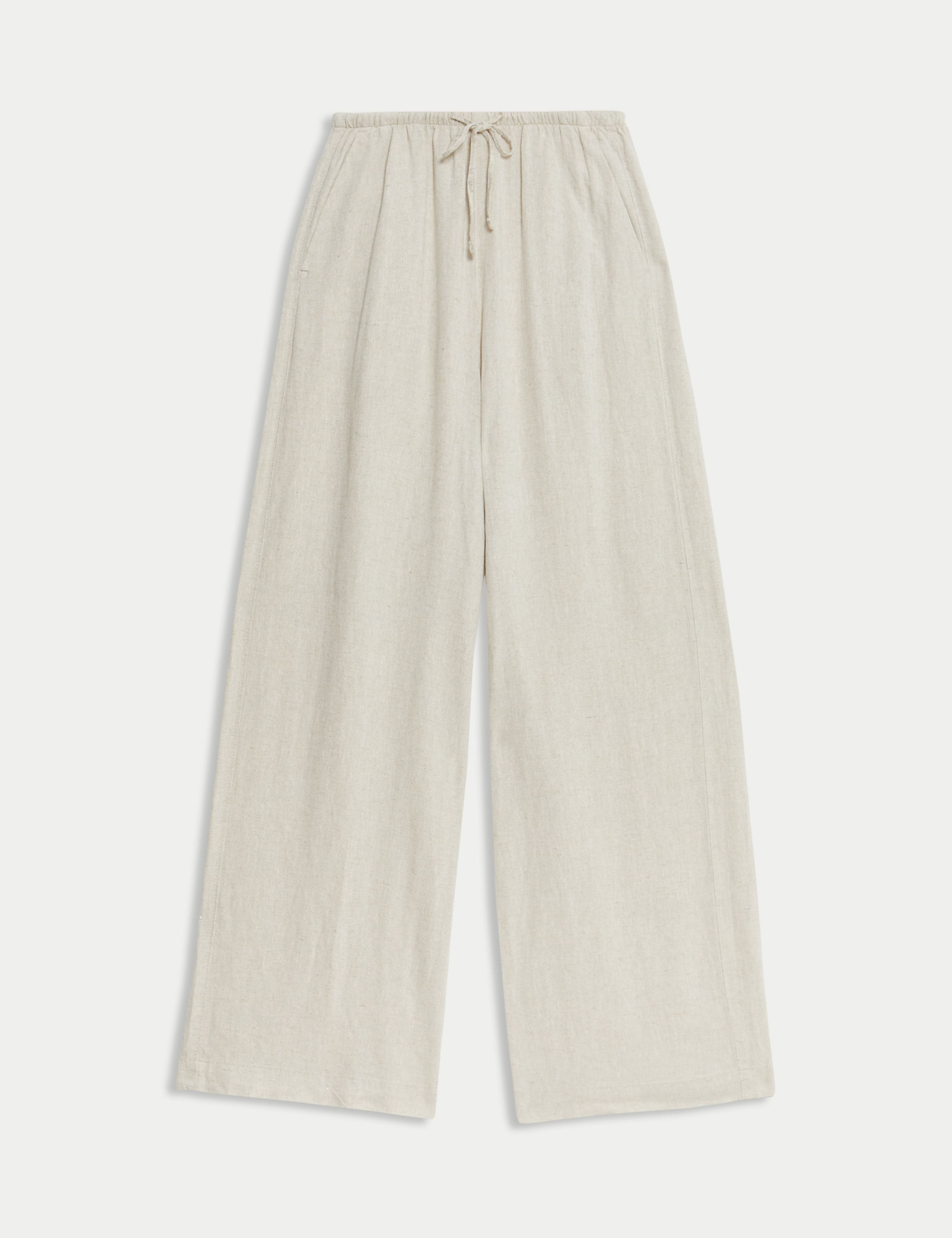 Linen Blend Wide Leg Trousers 2 of 6