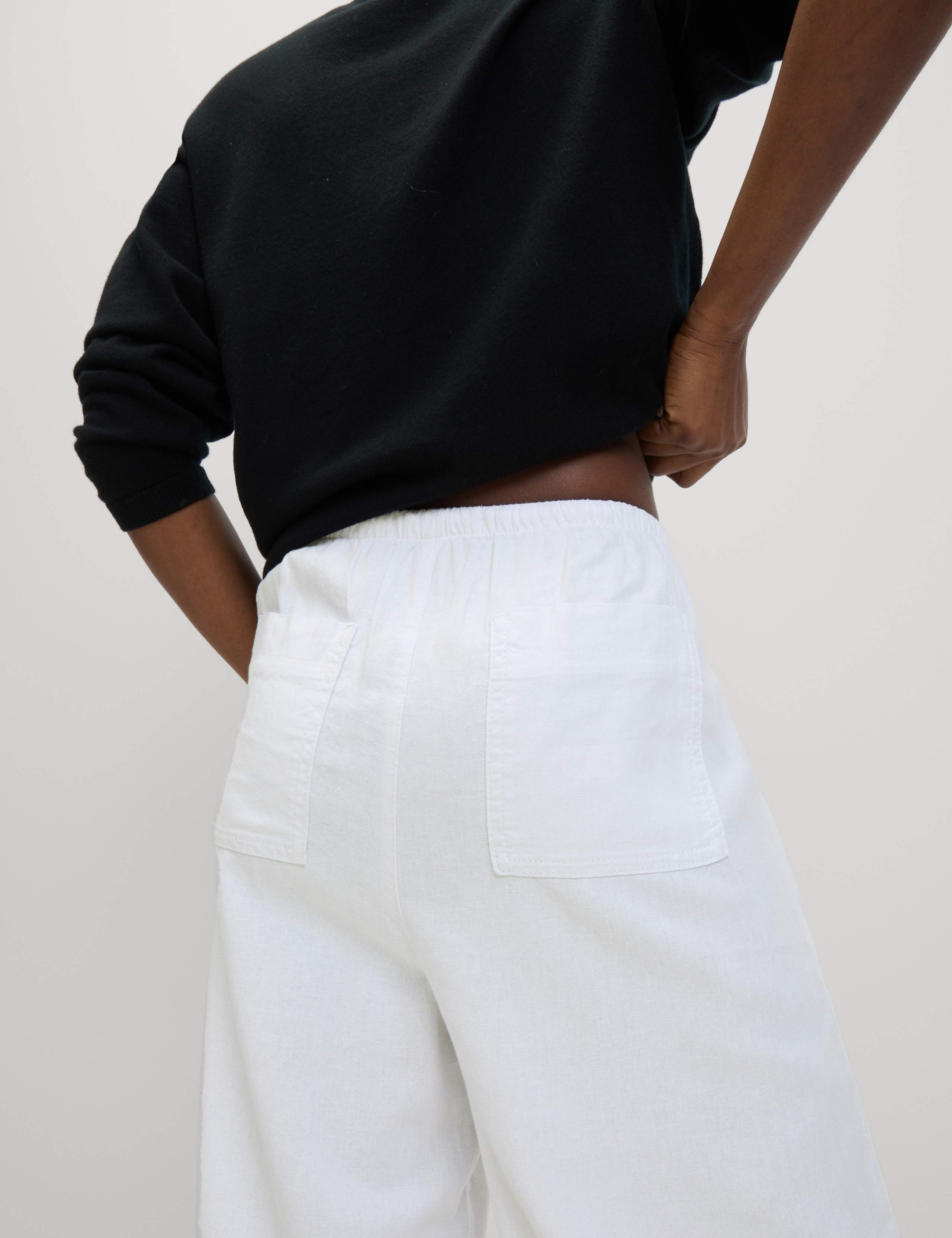 Linen Blend Wide Leg Trousers 3 of 4
