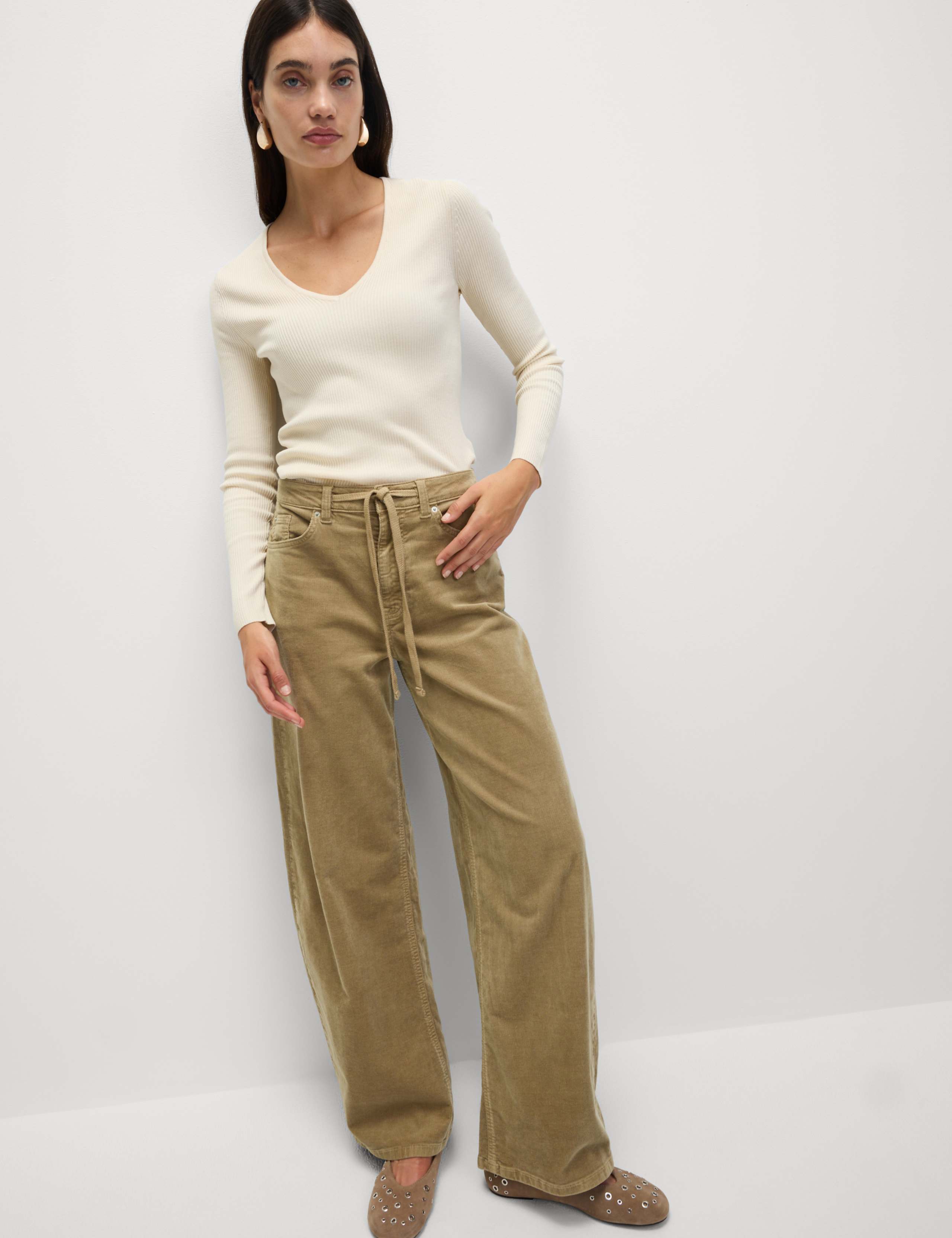Cotton Rich Cord Wide Leg Trousers 4 of 7