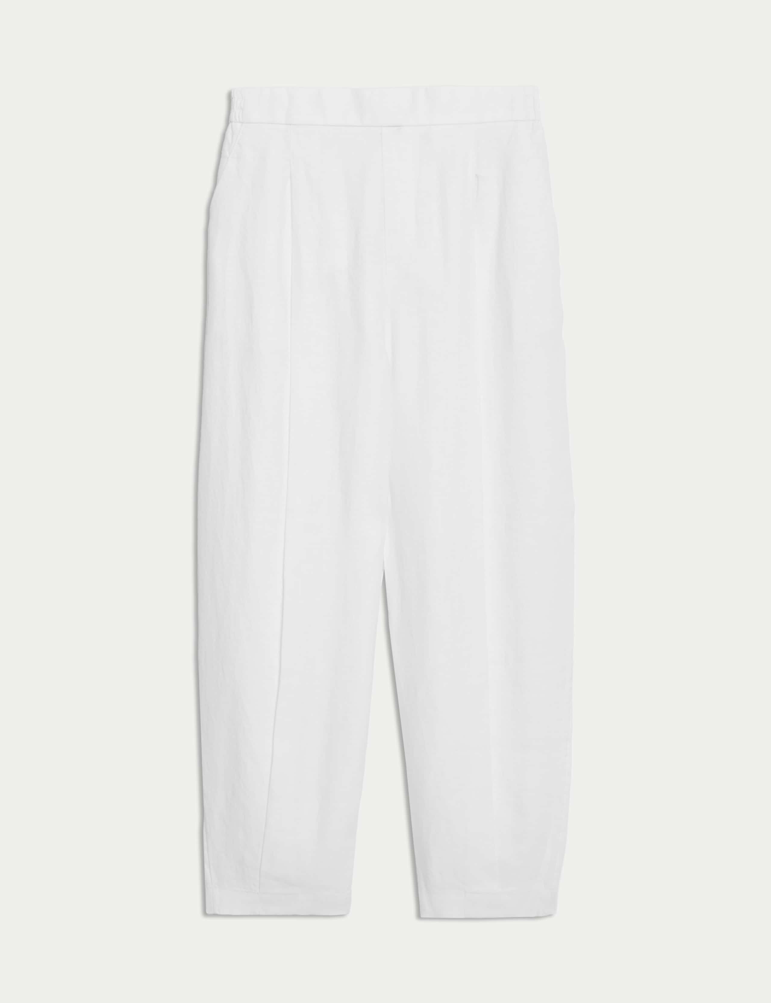 Pure Linen Carrot Leg Trousers 2 of 7