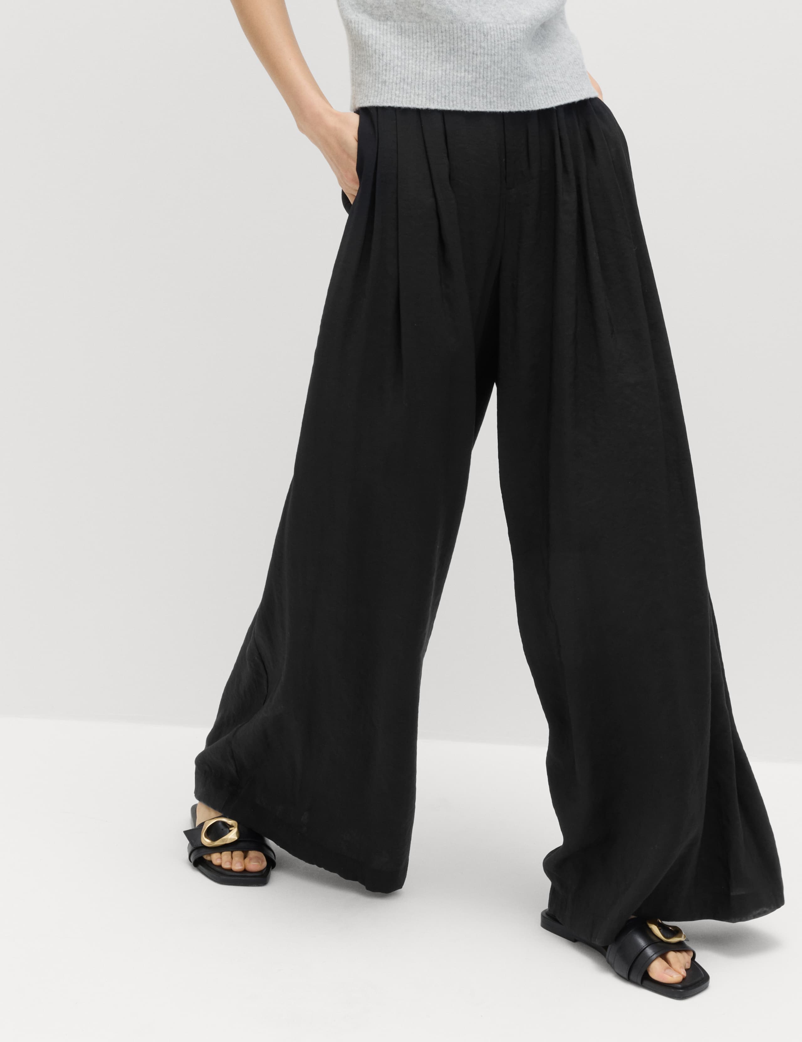 Pleat Front Palazzo Trousers 3 of 7