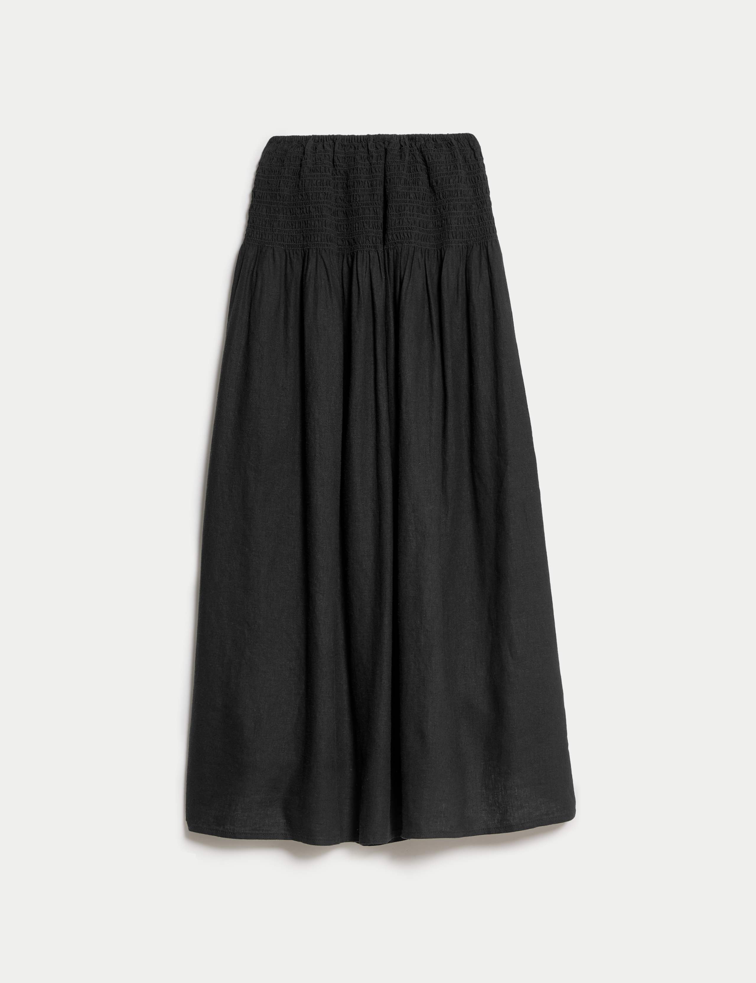Linen Rich Maxi A-Line Skirt 2 of 5
