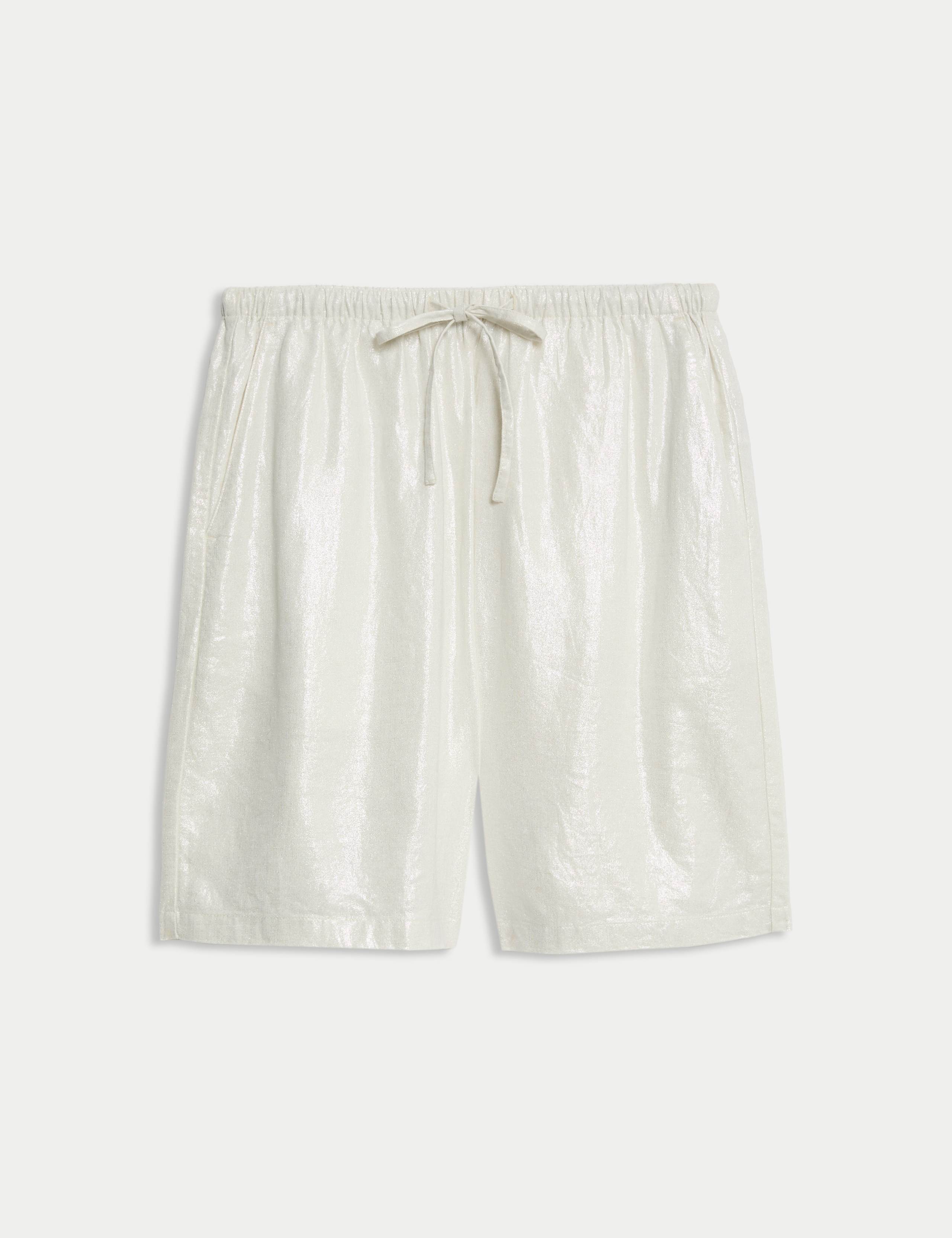 Linen Rich High Waisted Shorts 1 of 1