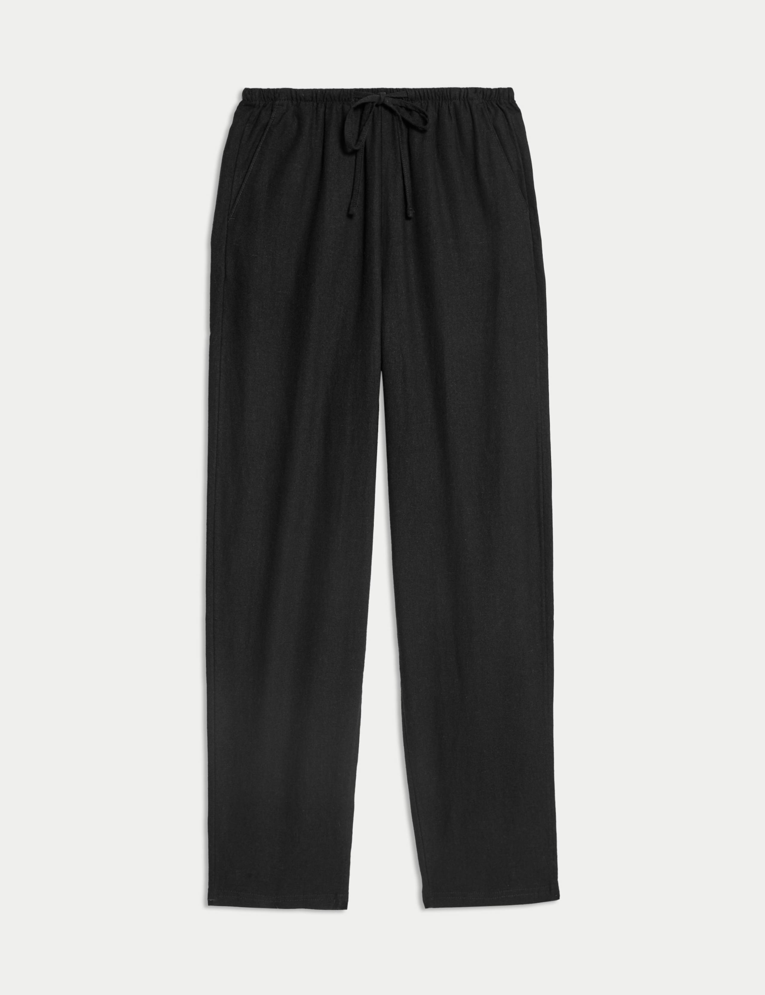 Linen-Rich Drawstring Tapered Trousers 2 of 4