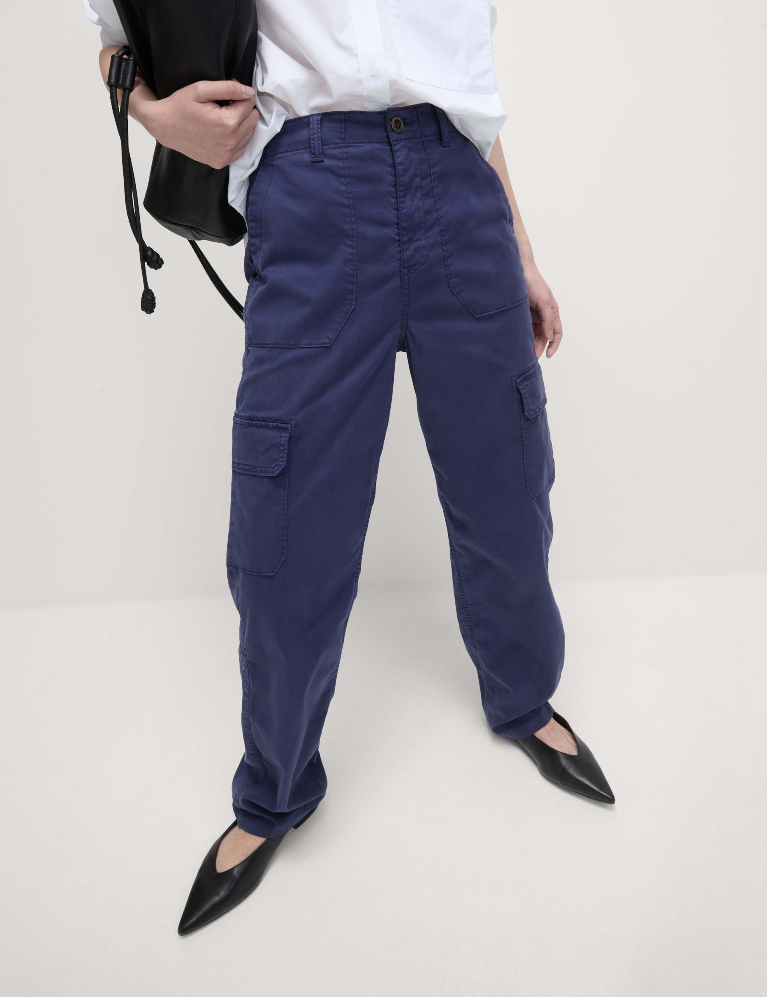 Lyocell Rich Cargo Straight Leg Trousers 3 of 6